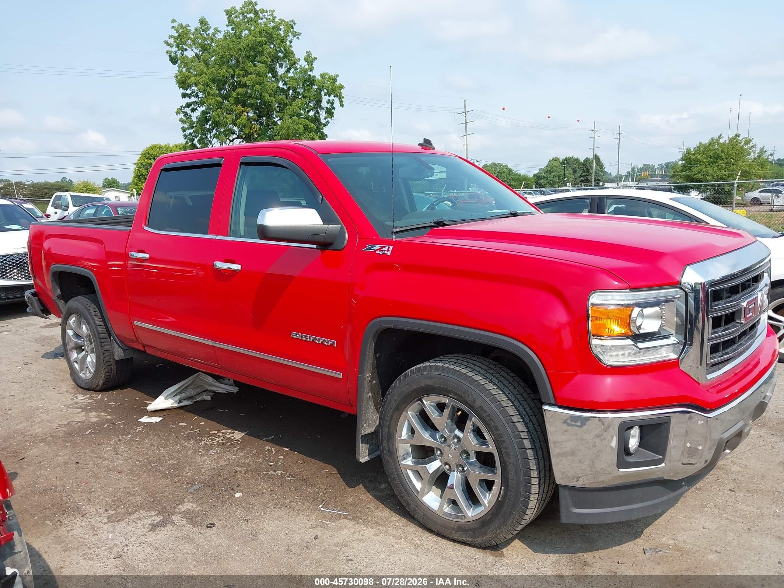 2014 Gmc Sierra 1500 Slt Red vin: 3GTU2VECXEG263644