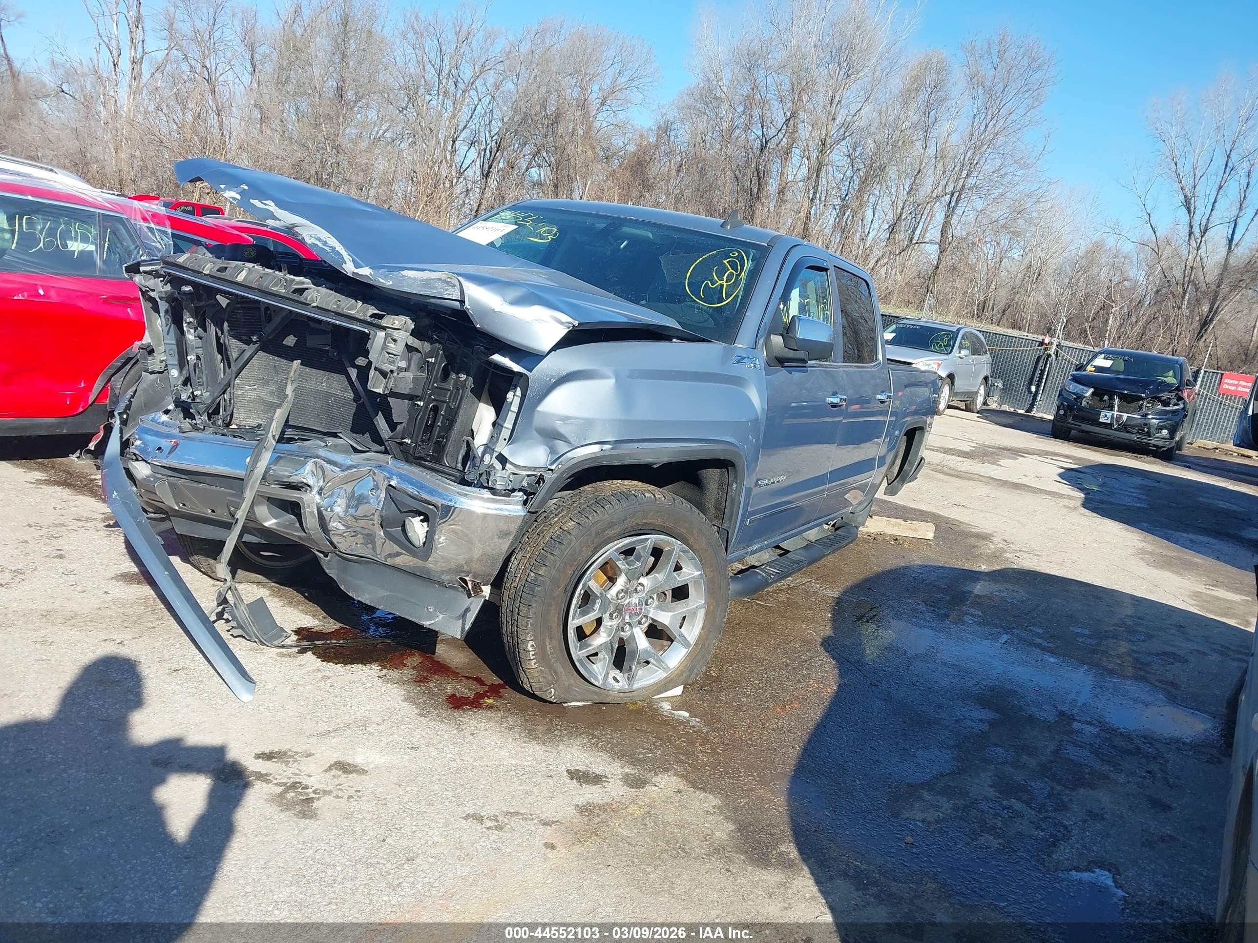 2015 Gmc Sierra 1500 Slt Gray vin: 3GTU2VECXFG299304