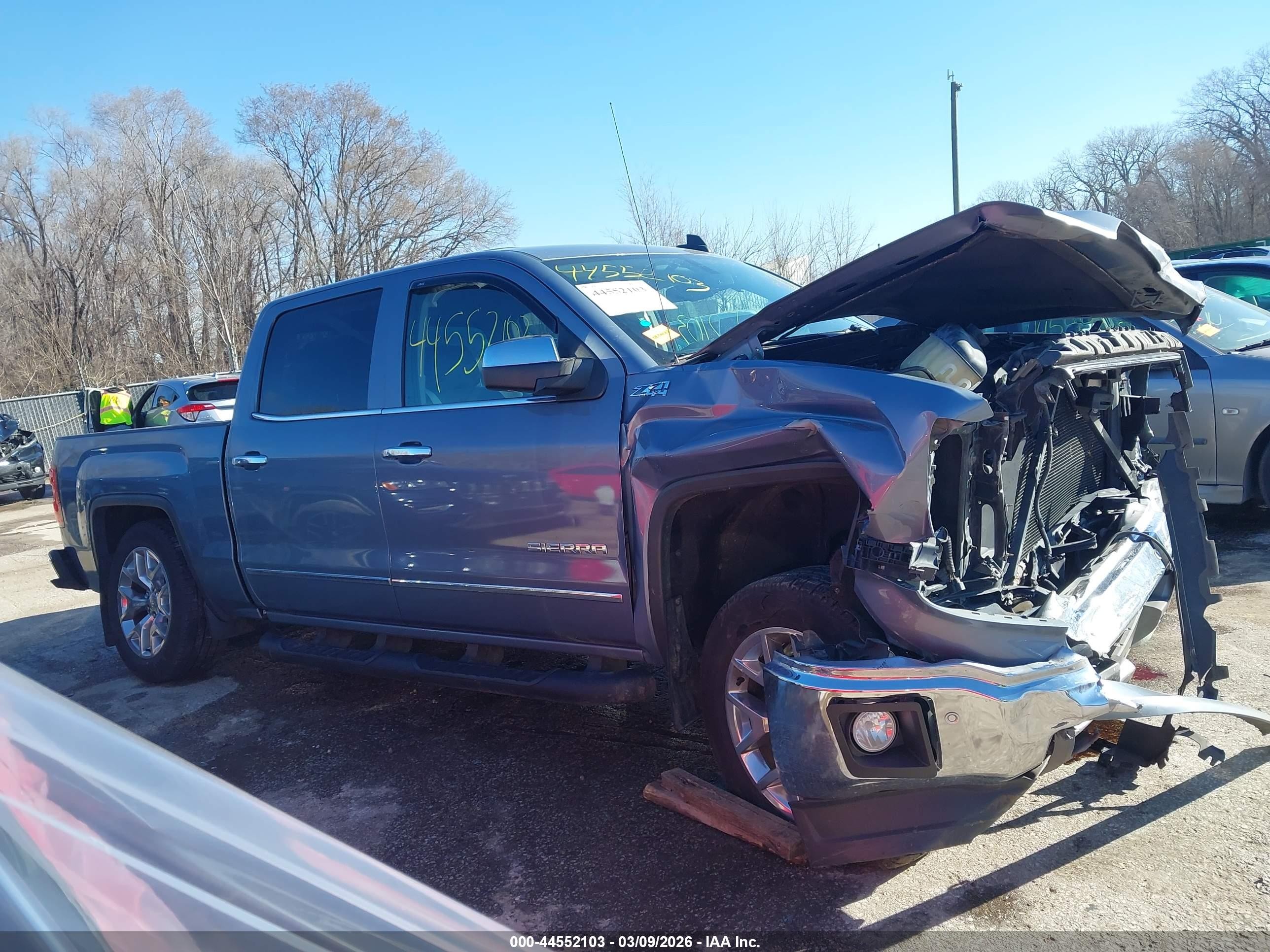 2015 Gmc Sierra 1500 Slt Gray vin: 3GTU2VECXFG299304