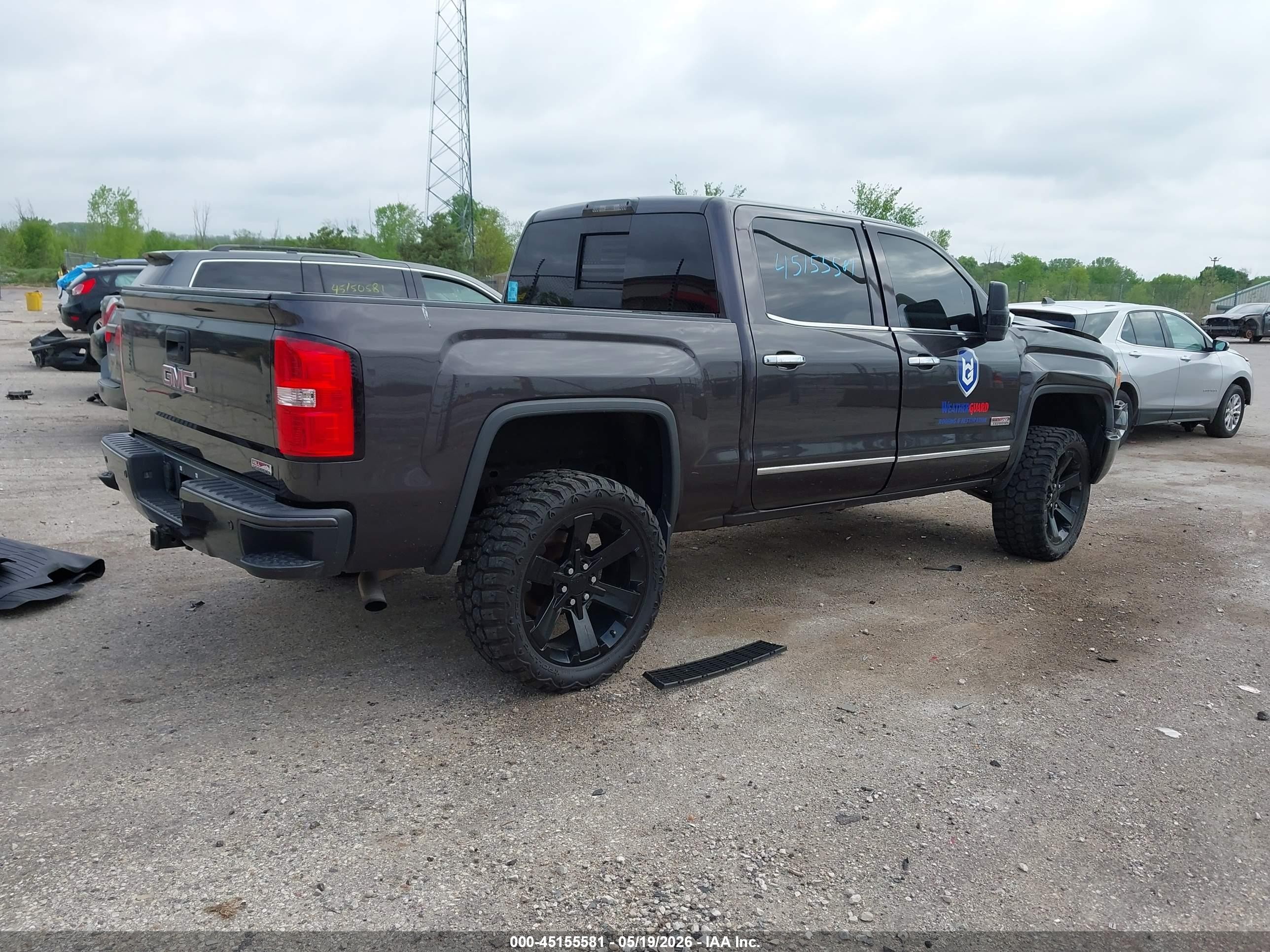 2015 Gmc Sierra 1500 Slt Черный vin: 3GTU2VECXFG374986