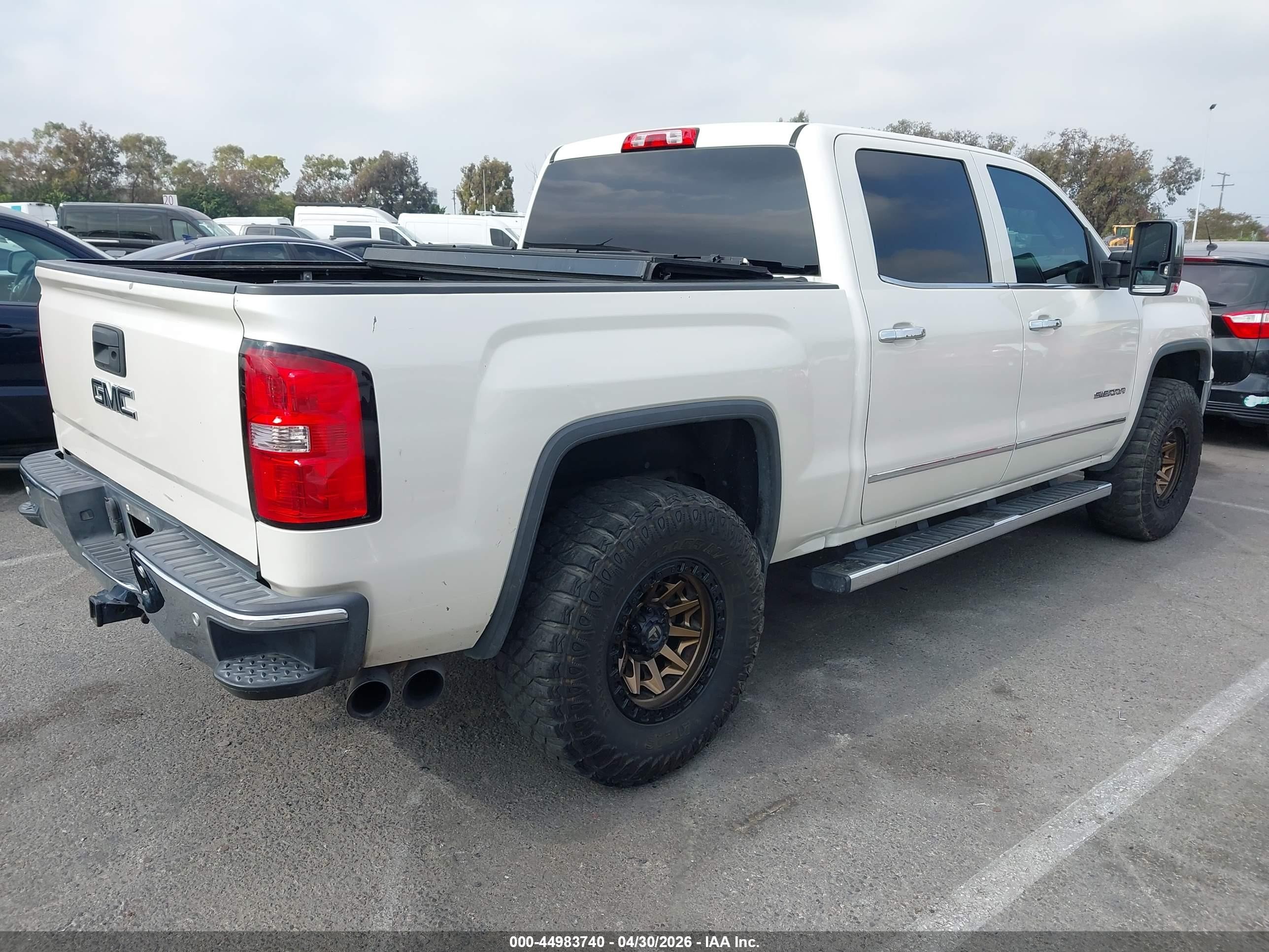 2015 Gmc Sierra 1500 Slt White vin: 3GTU2VEJ2FG420891