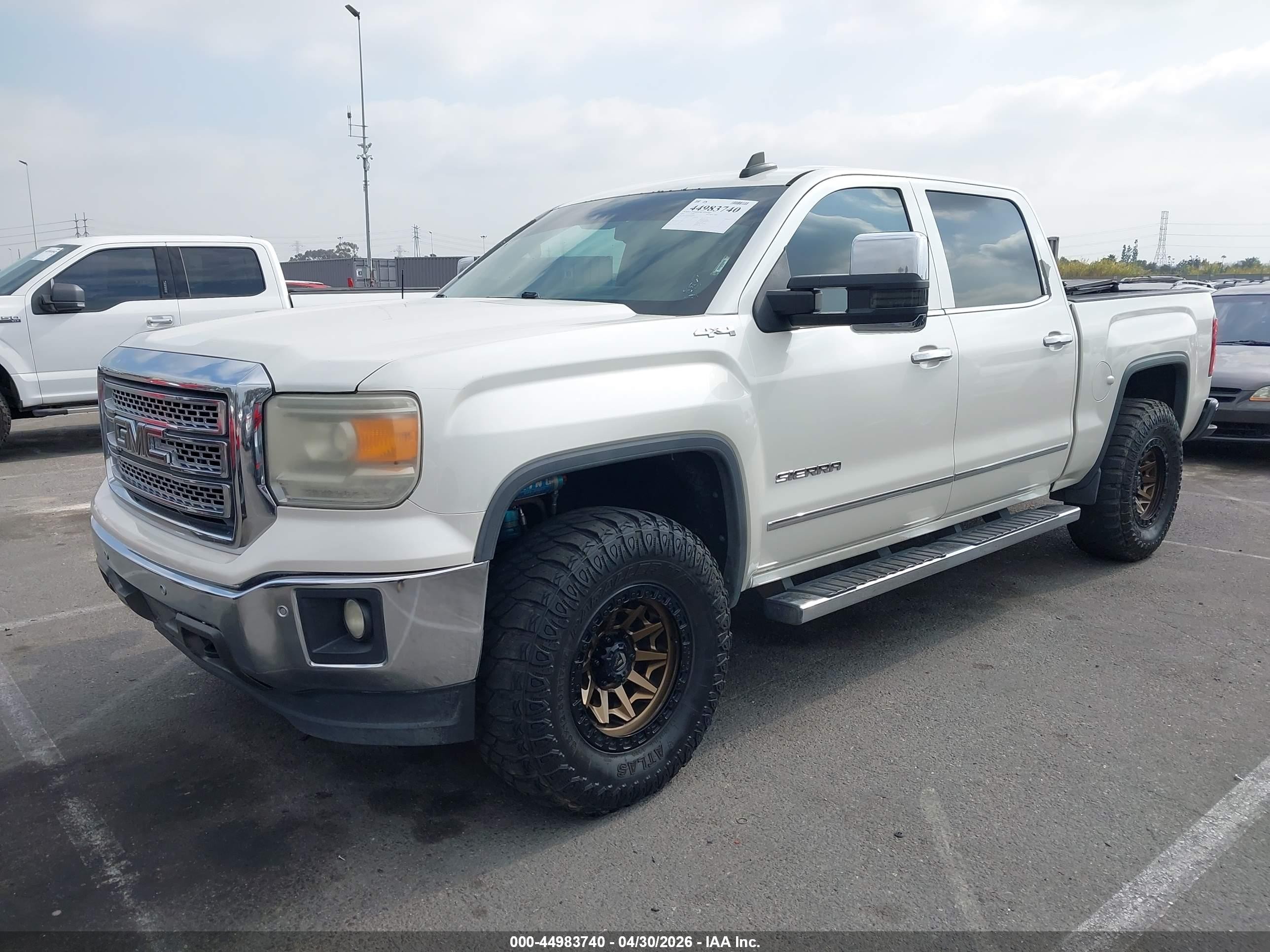 2015 Gmc Sierra 1500 Slt White vin: 3GTU2VEJ2FG420891