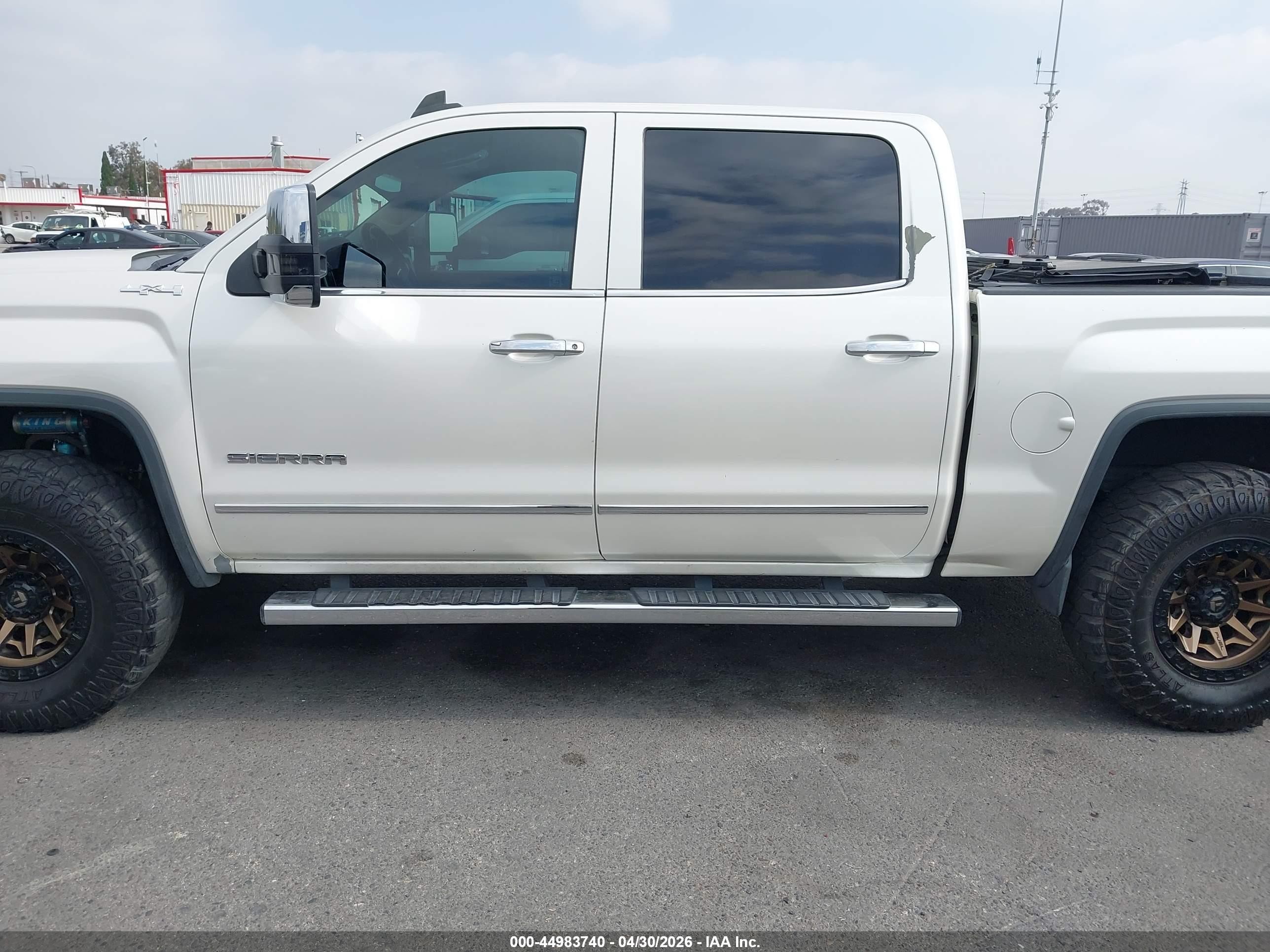 2015 Gmc Sierra 1500 Slt White vin: 3GTU2VEJ2FG420891