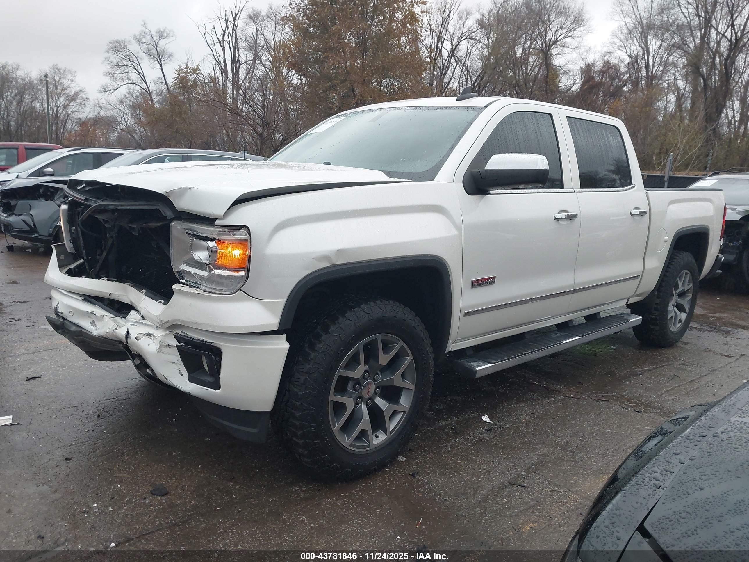 2015 Gmc Sierra 1500 Slt White vin: 3GTU2VEJ4FG405888