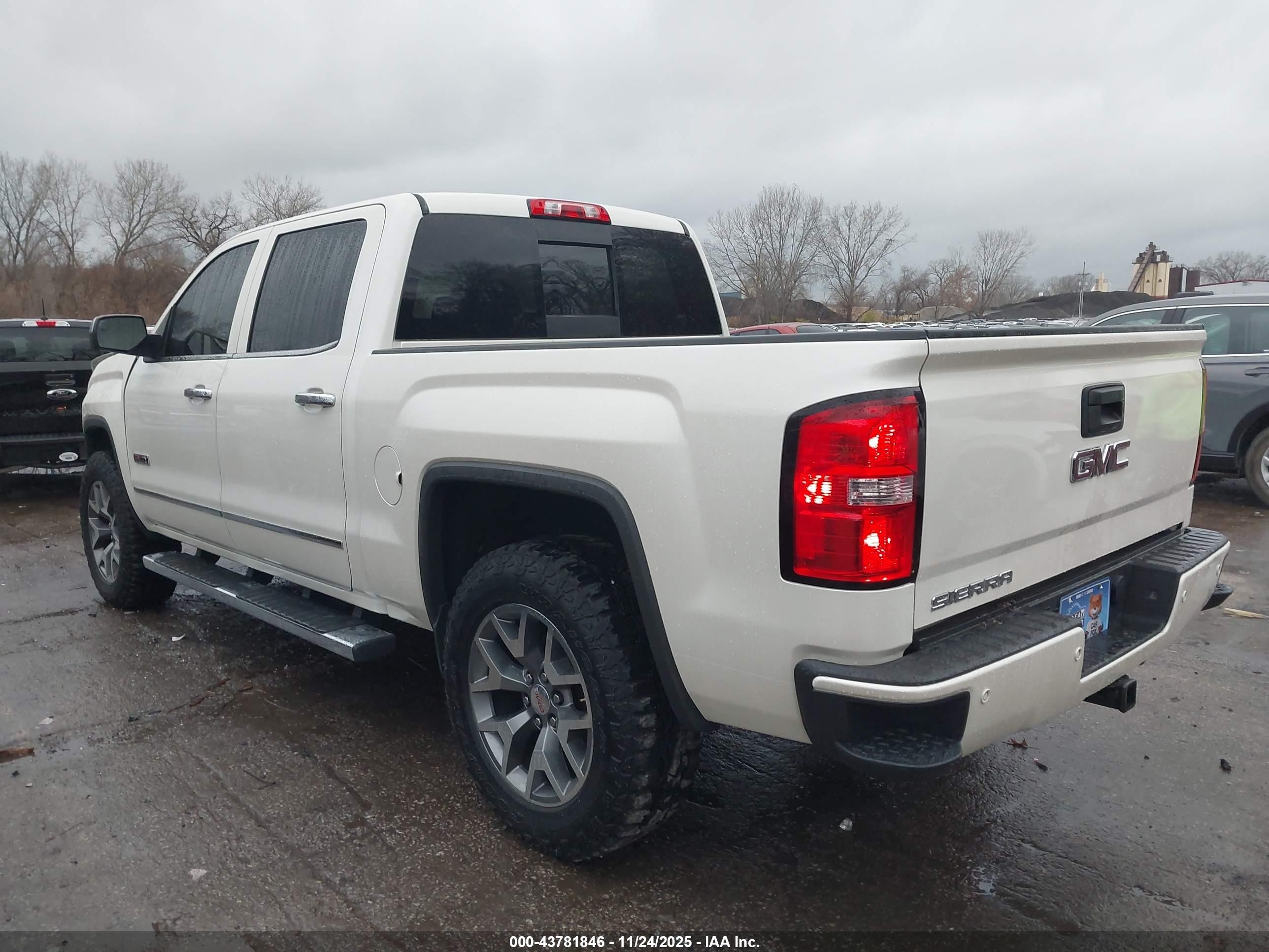 2015 Gmc Sierra 1500 Slt White vin: 3GTU2VEJ4FG405888