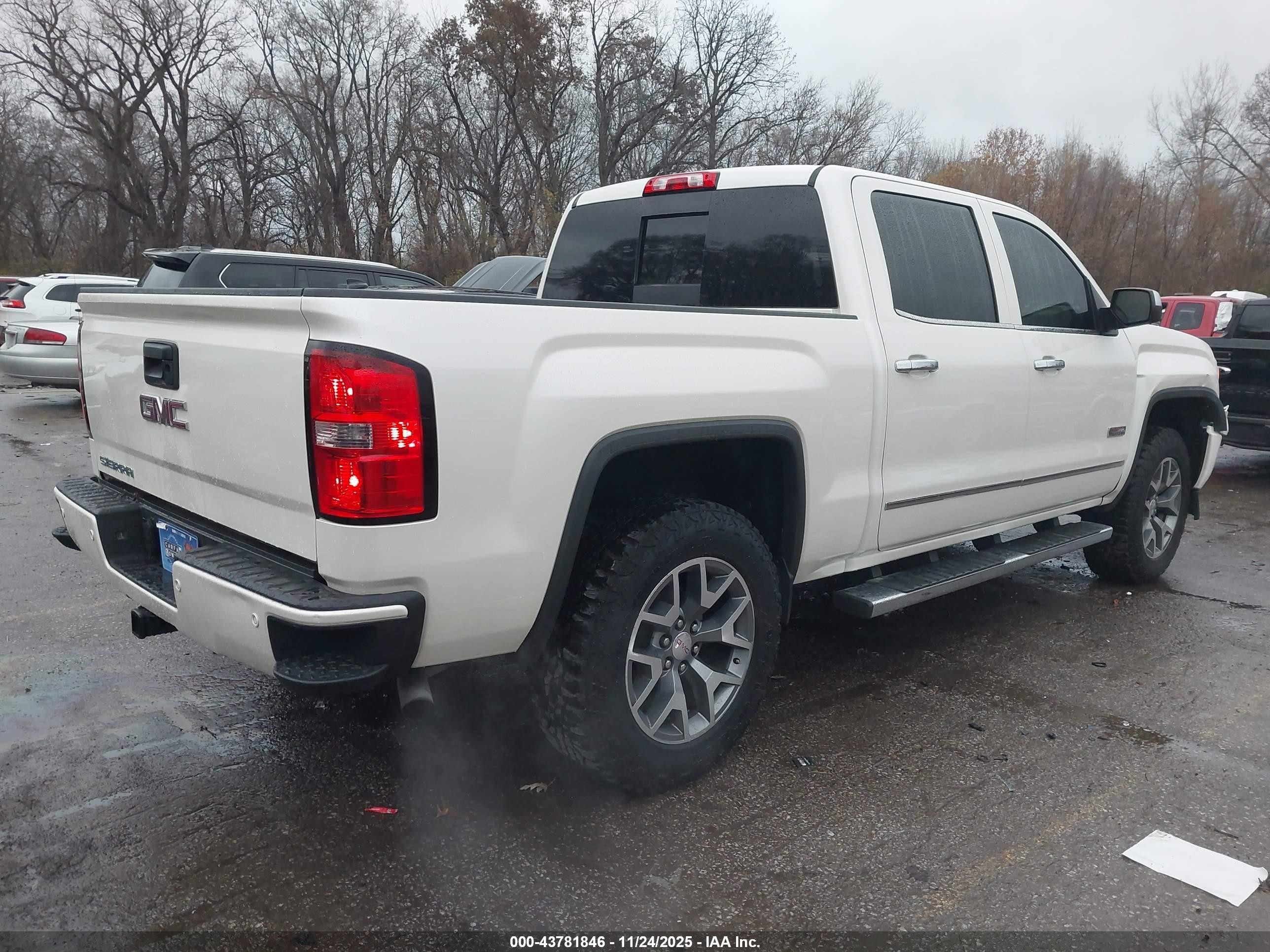 2015 Gmc Sierra 1500 Slt White vin: 3GTU2VEJ4FG405888