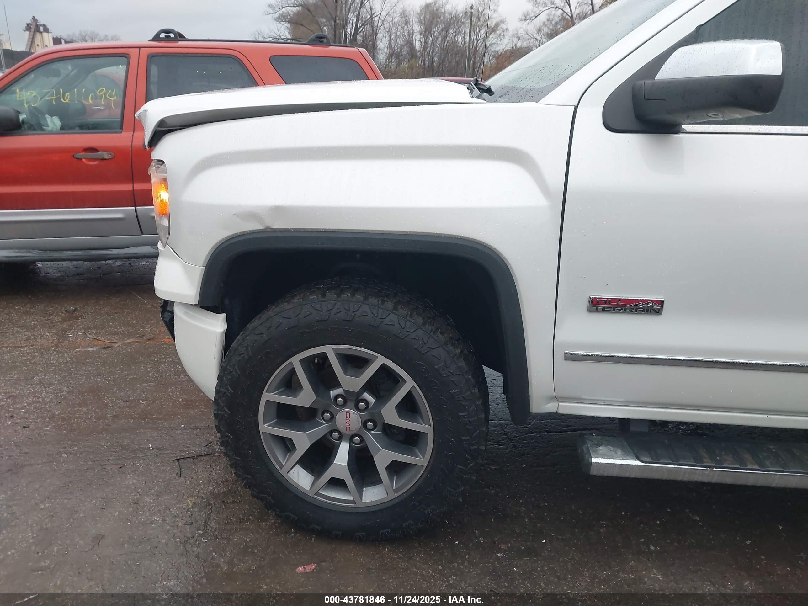 2015 Gmc Sierra 1500 Slt White vin: 3GTU2VEJ4FG405888