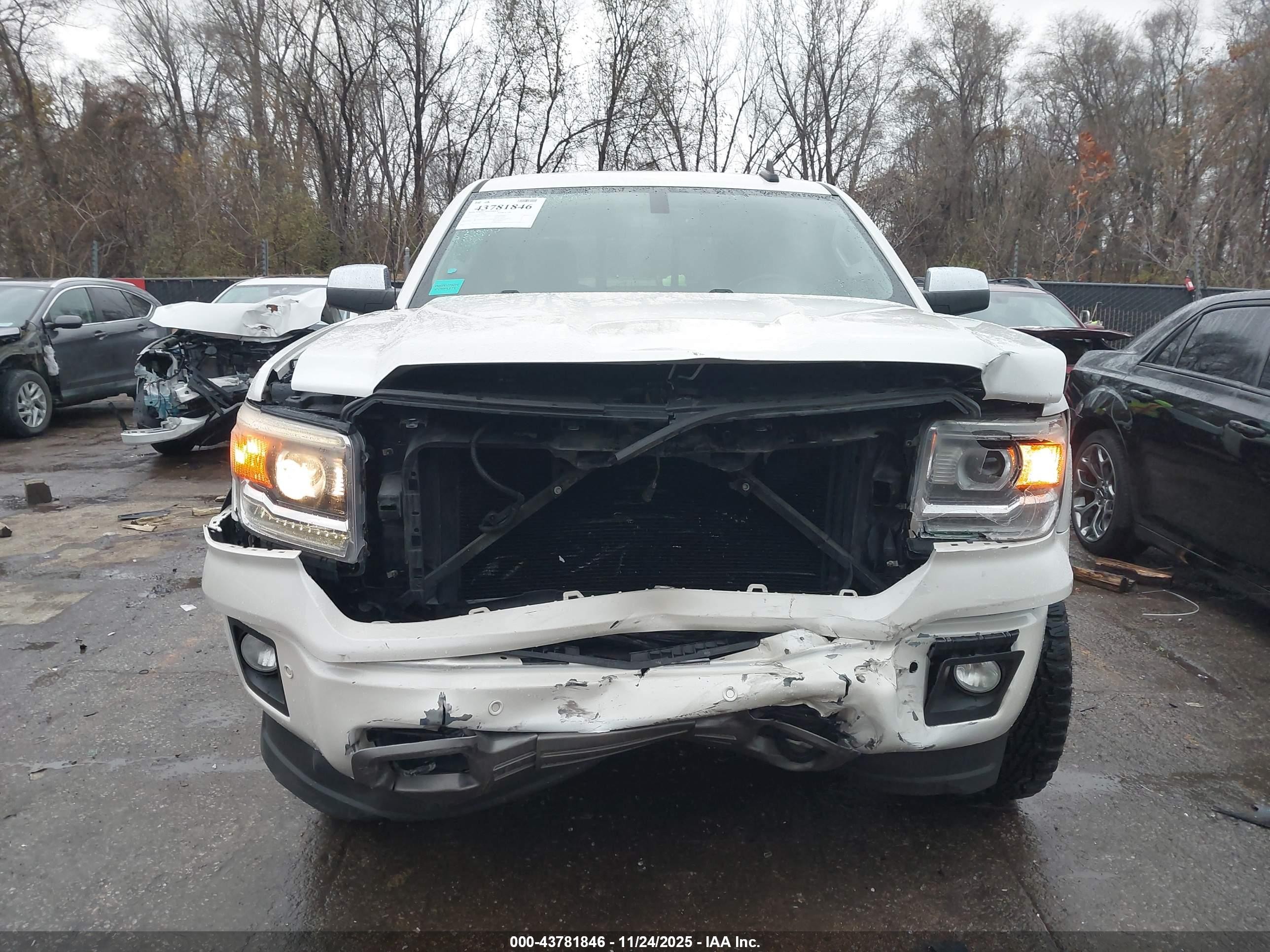 2015 Gmc Sierra 1500 Slt White vin: 3GTU2VEJ4FG405888