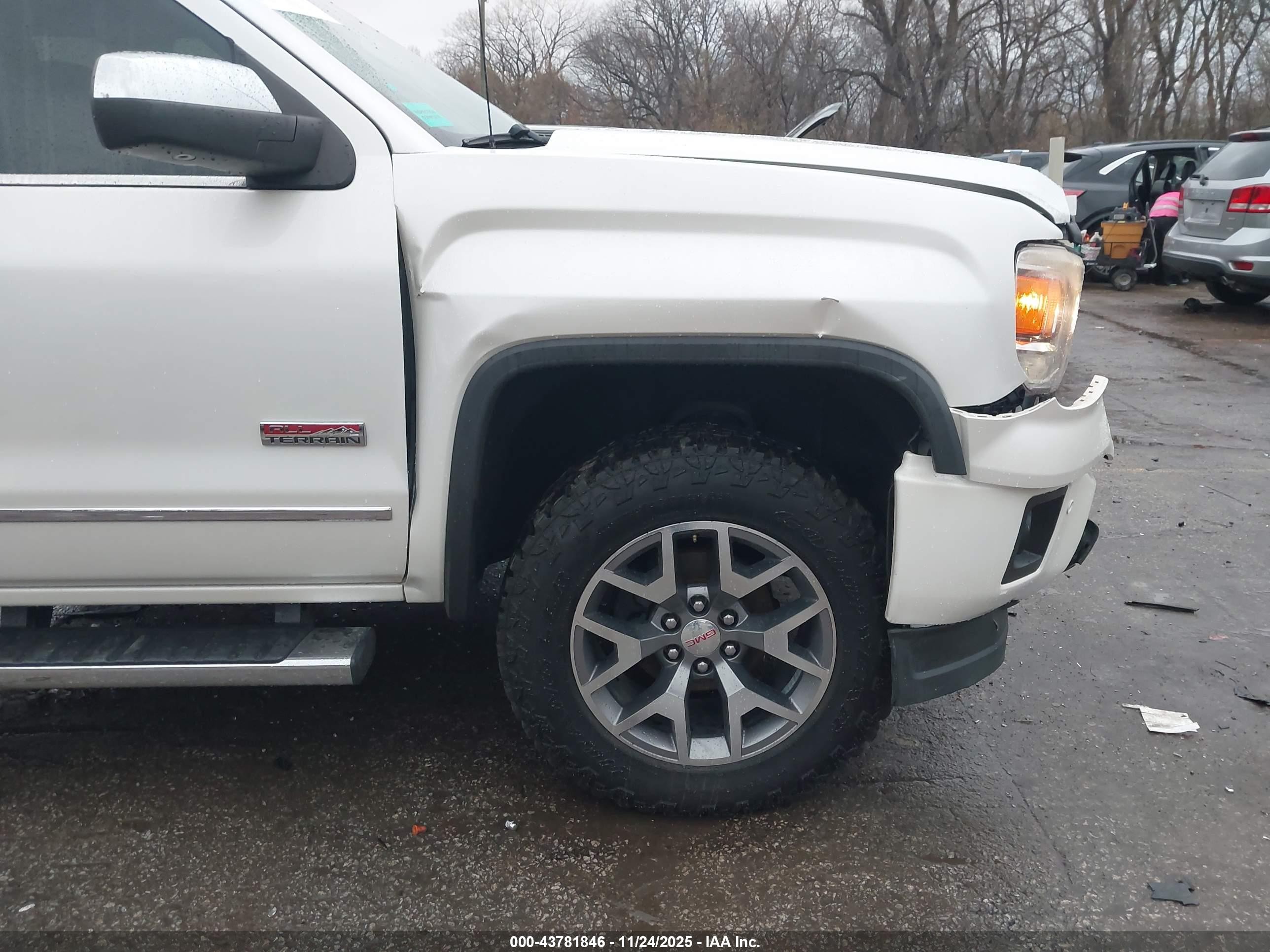 2015 Gmc Sierra 1500 Slt White vin: 3GTU2VEJ4FG405888