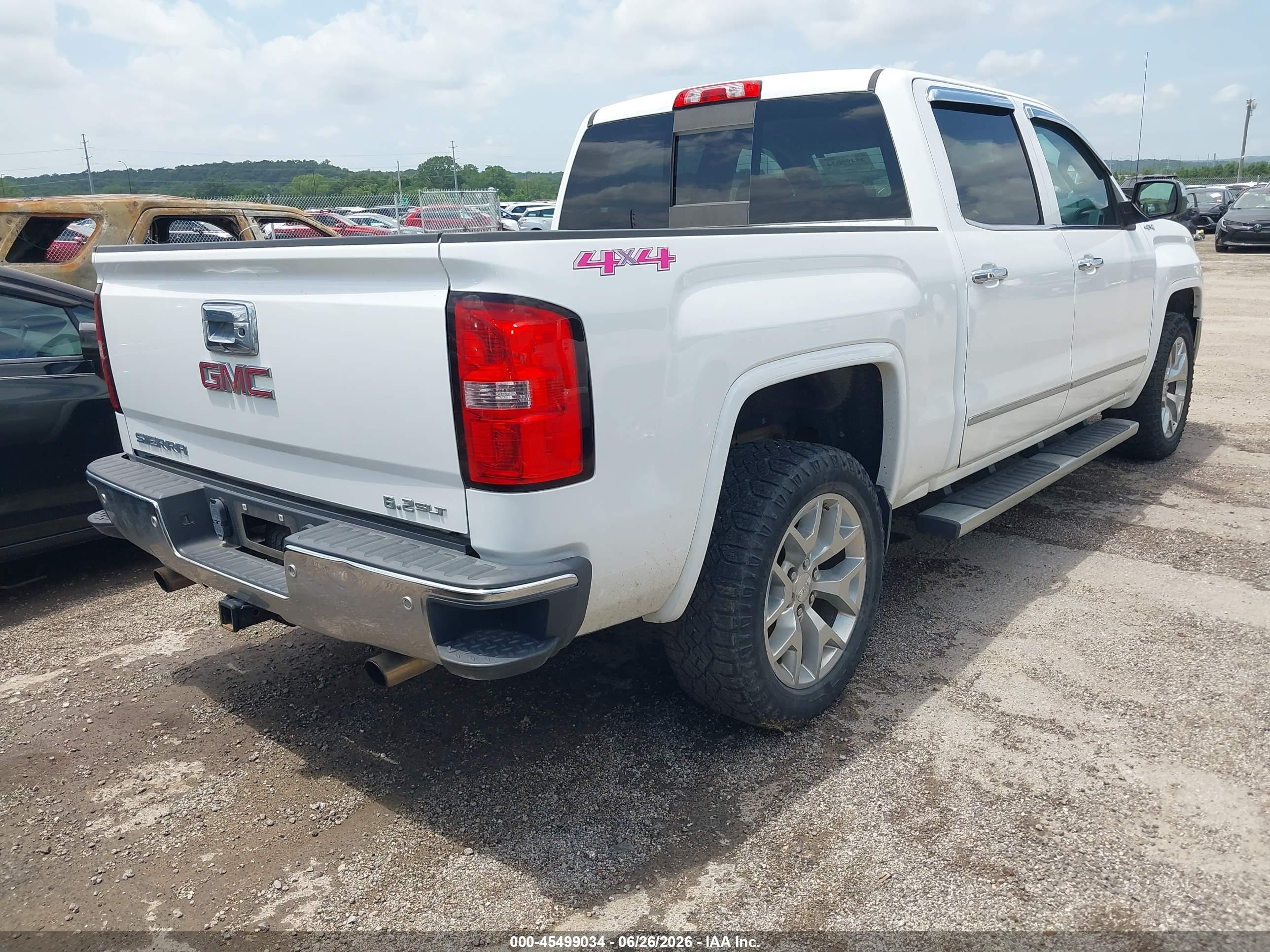 2014 Gmc Sierra 1500 Slt White vin: 3GTU2VEJ5EG457805