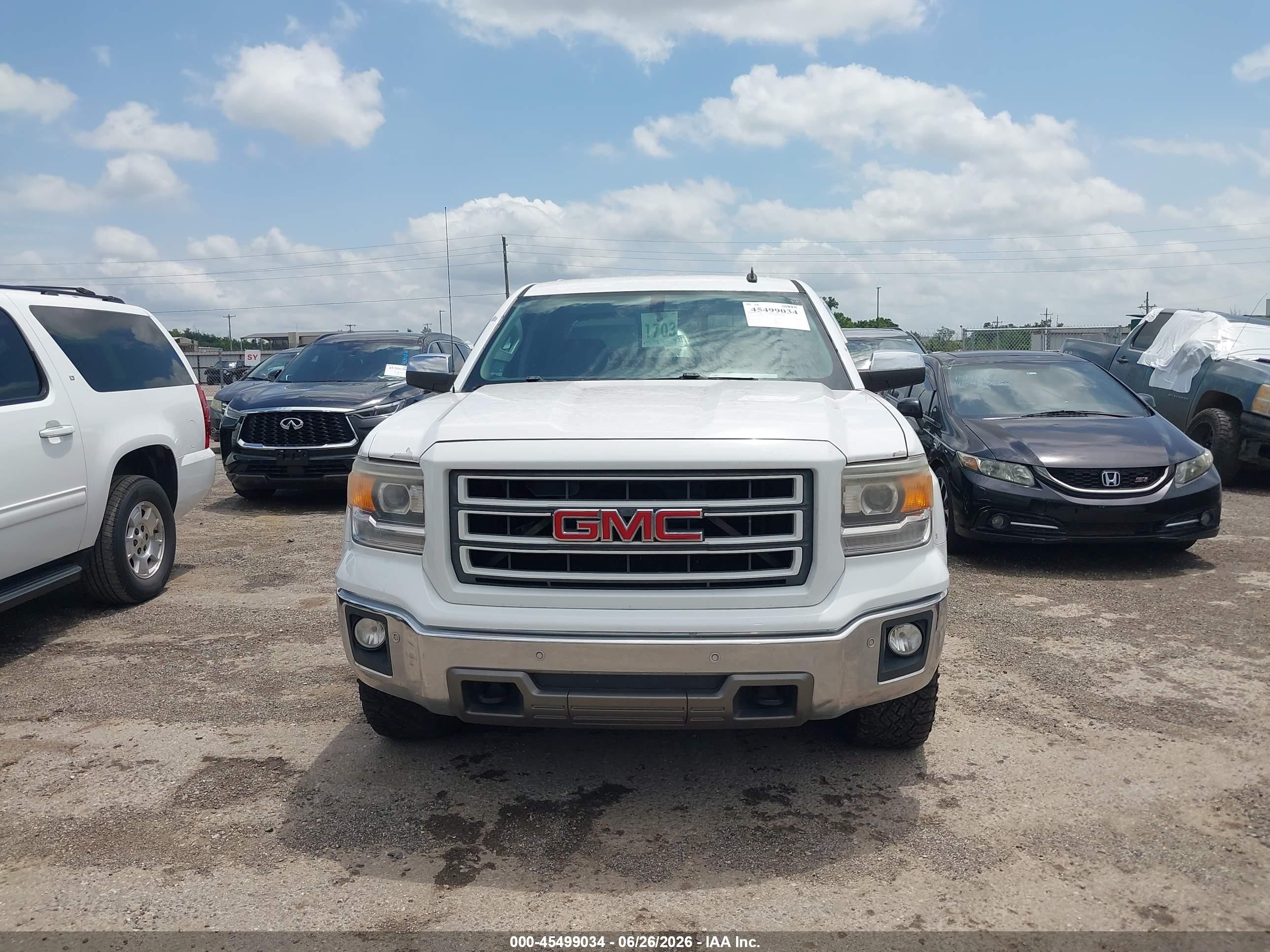 2014 Gmc Sierra 1500 Slt White vin: 3GTU2VEJ5EG457805