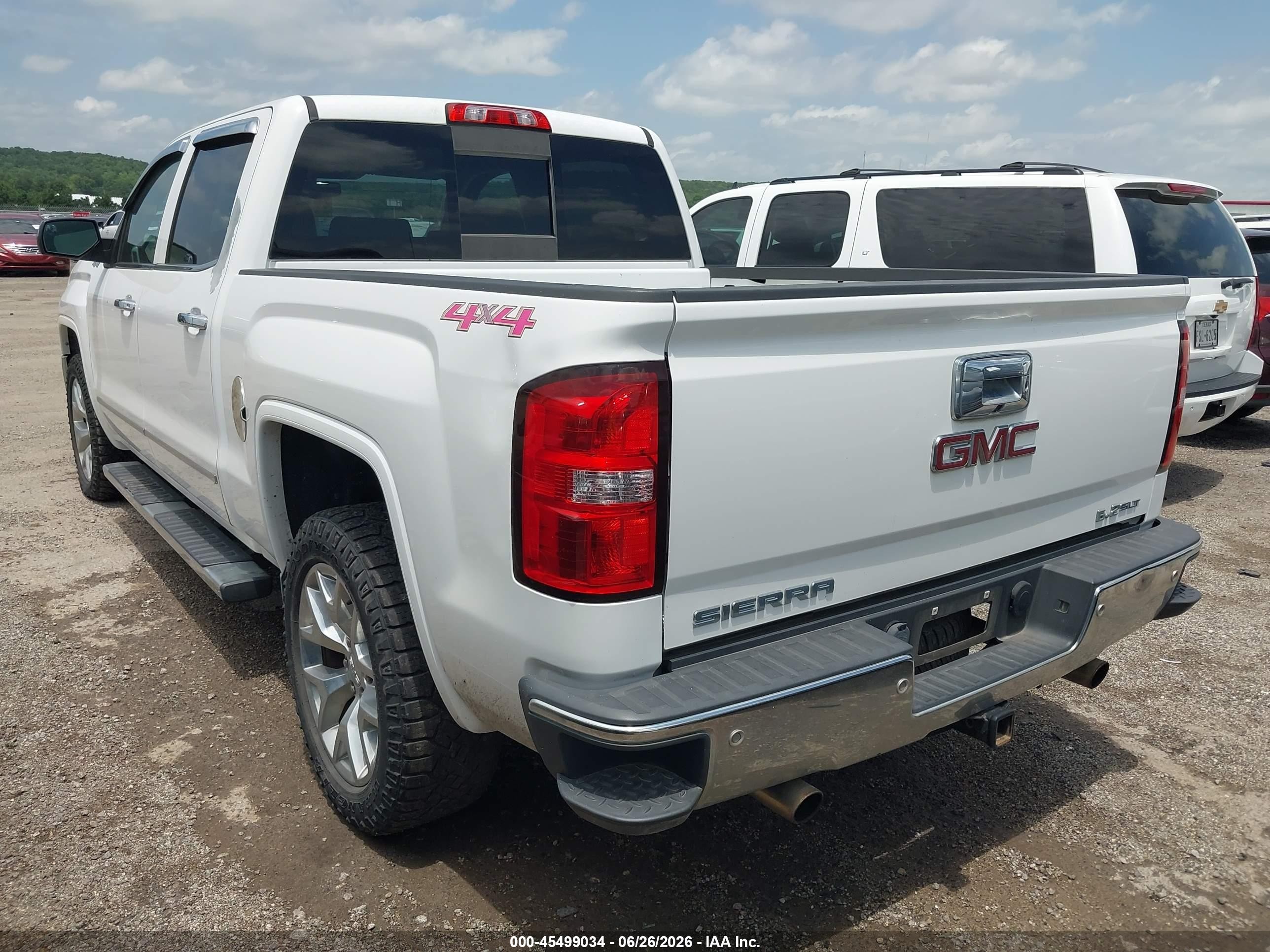 2014 Gmc Sierra 1500 Slt White vin: 3GTU2VEJ5EG457805