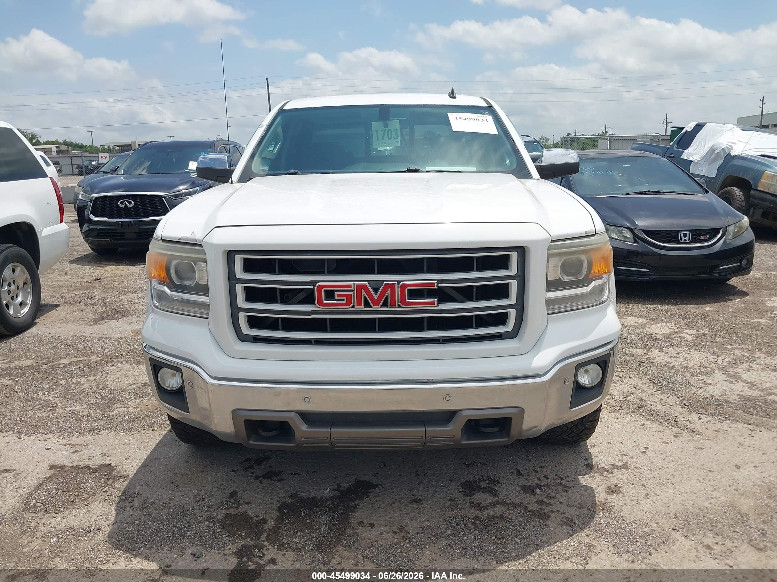 2014 Gmc Sierra 1500 Slt White vin: 3GTU2VEJ5EG457805