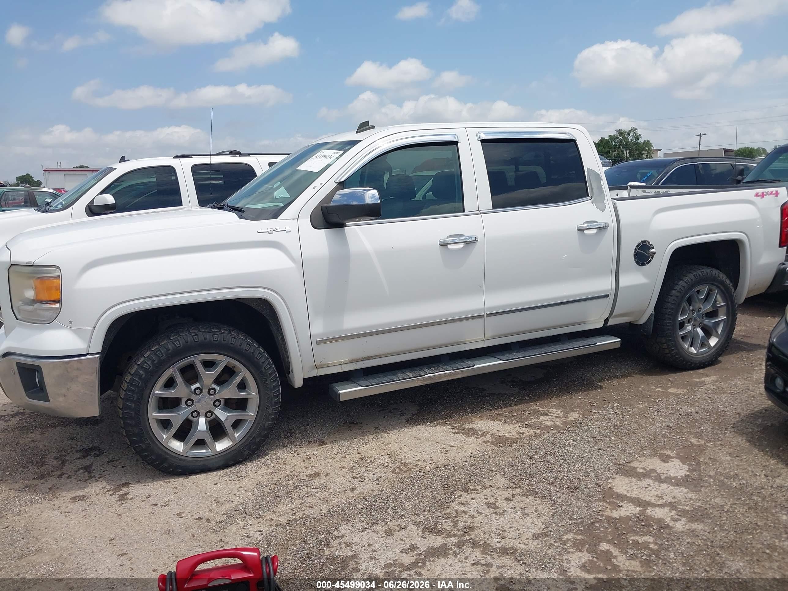 2014 Gmc Sierra 1500 Slt White vin: 3GTU2VEJ5EG457805