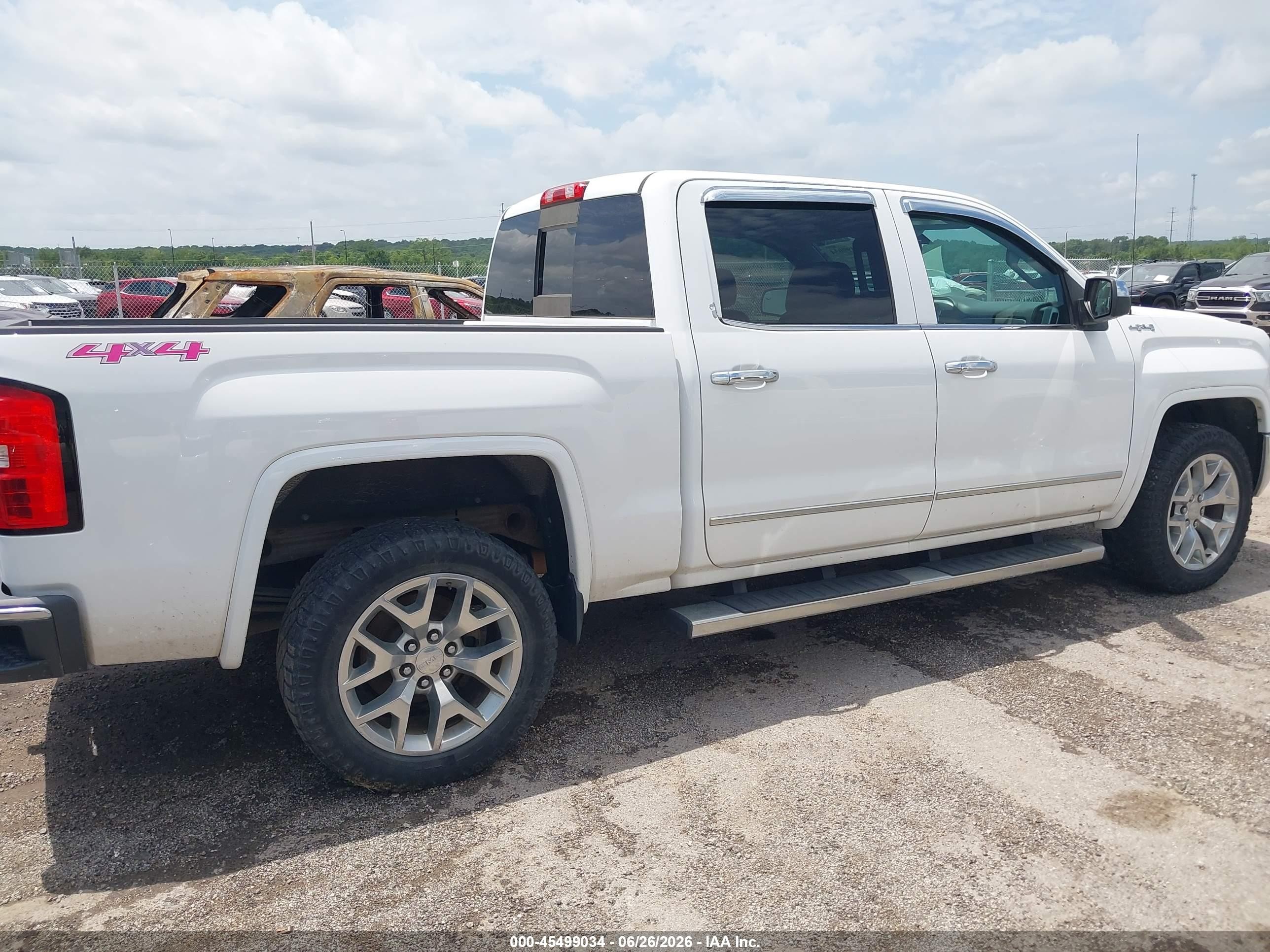 2014 Gmc Sierra 1500 Slt White vin: 3GTU2VEJ5EG457805