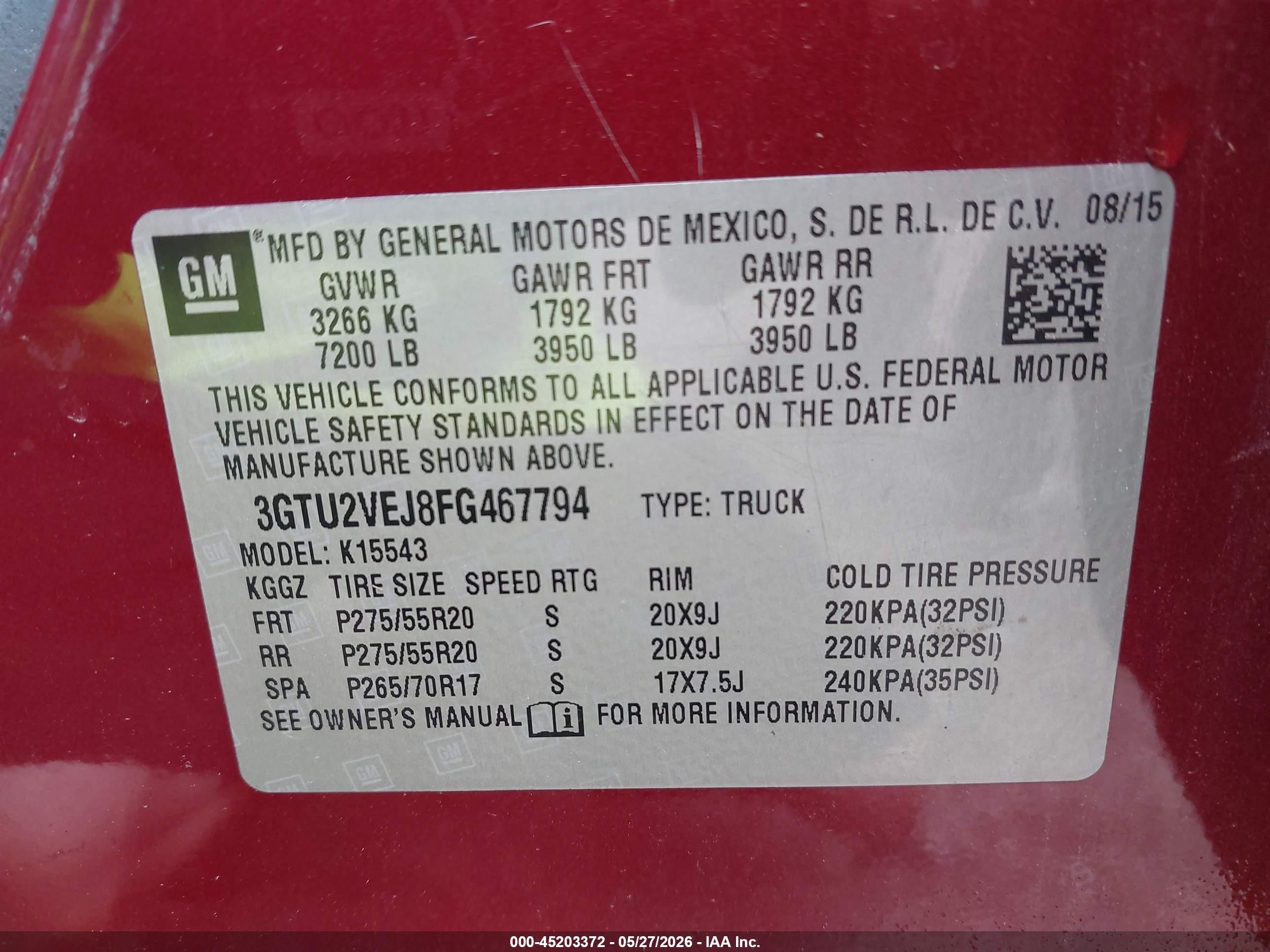 2015 Gmc Sierra 1500 Slt Burgundy vin: 3GTU2VEJ8FG467794