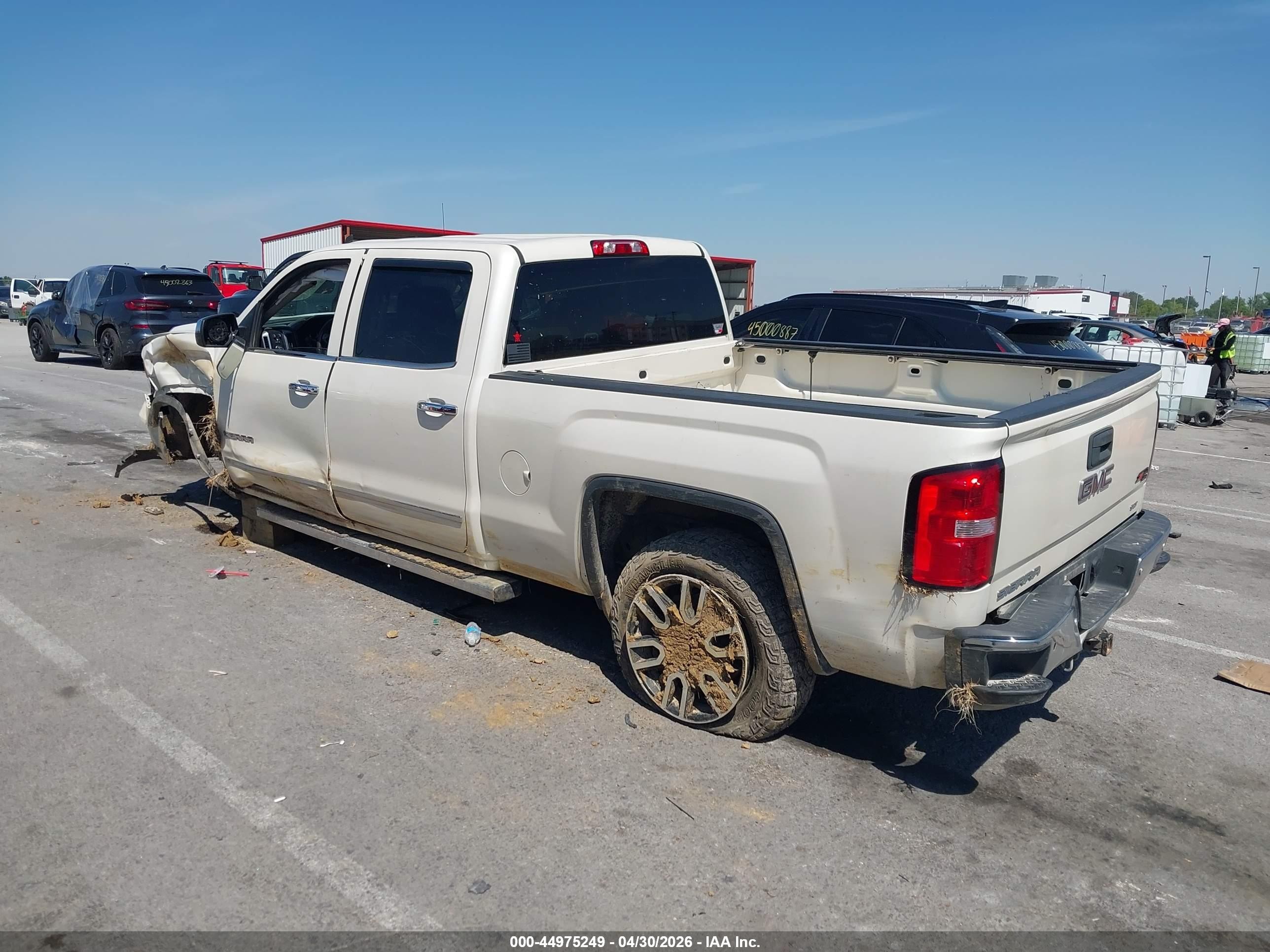 2014 Gmc Sierra 1500 Slt White vin: 3GTU2VEJXEG430356