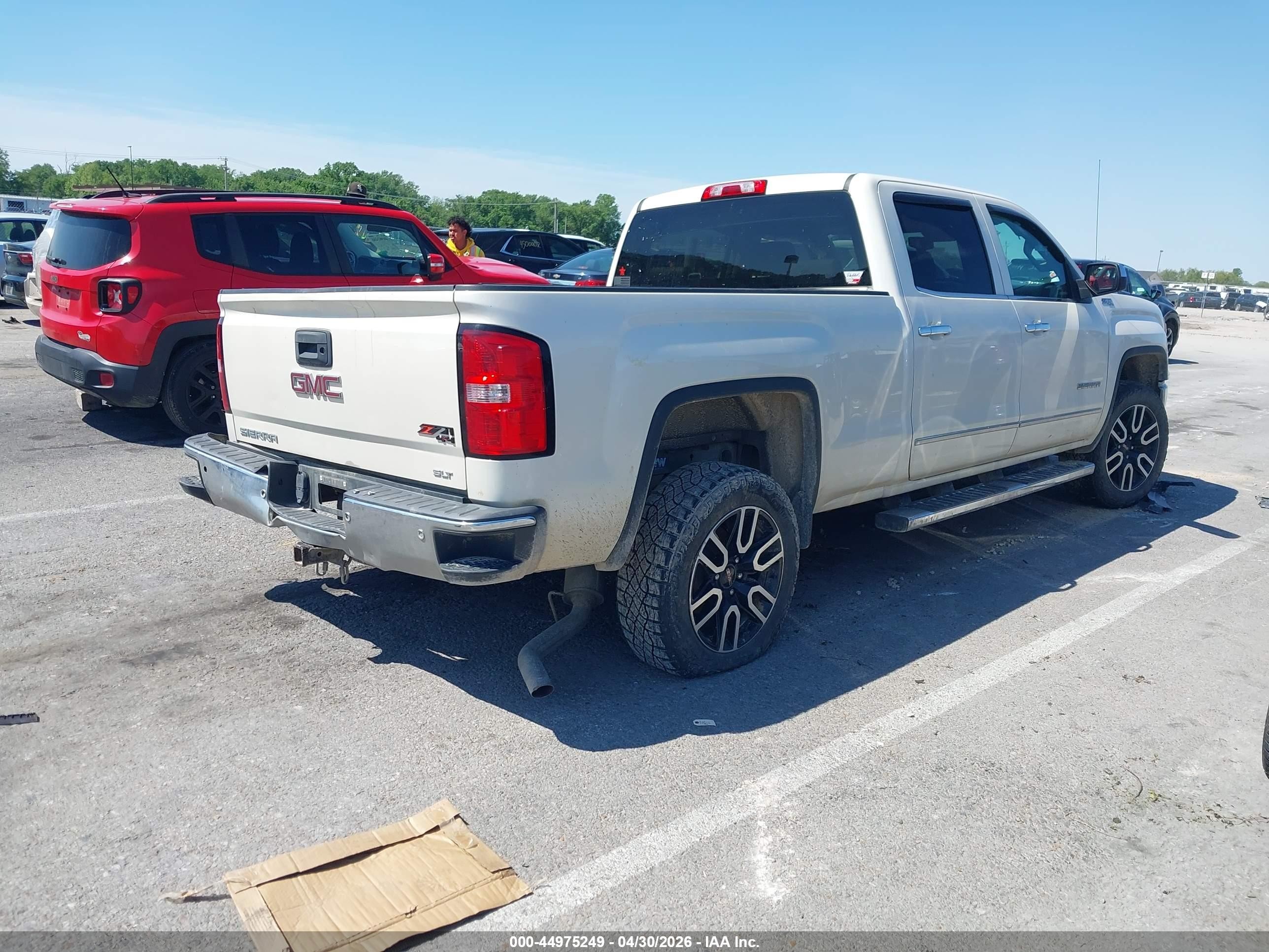 2014 Gmc Sierra 1500 Slt White vin: 3GTU2VEJXEG430356