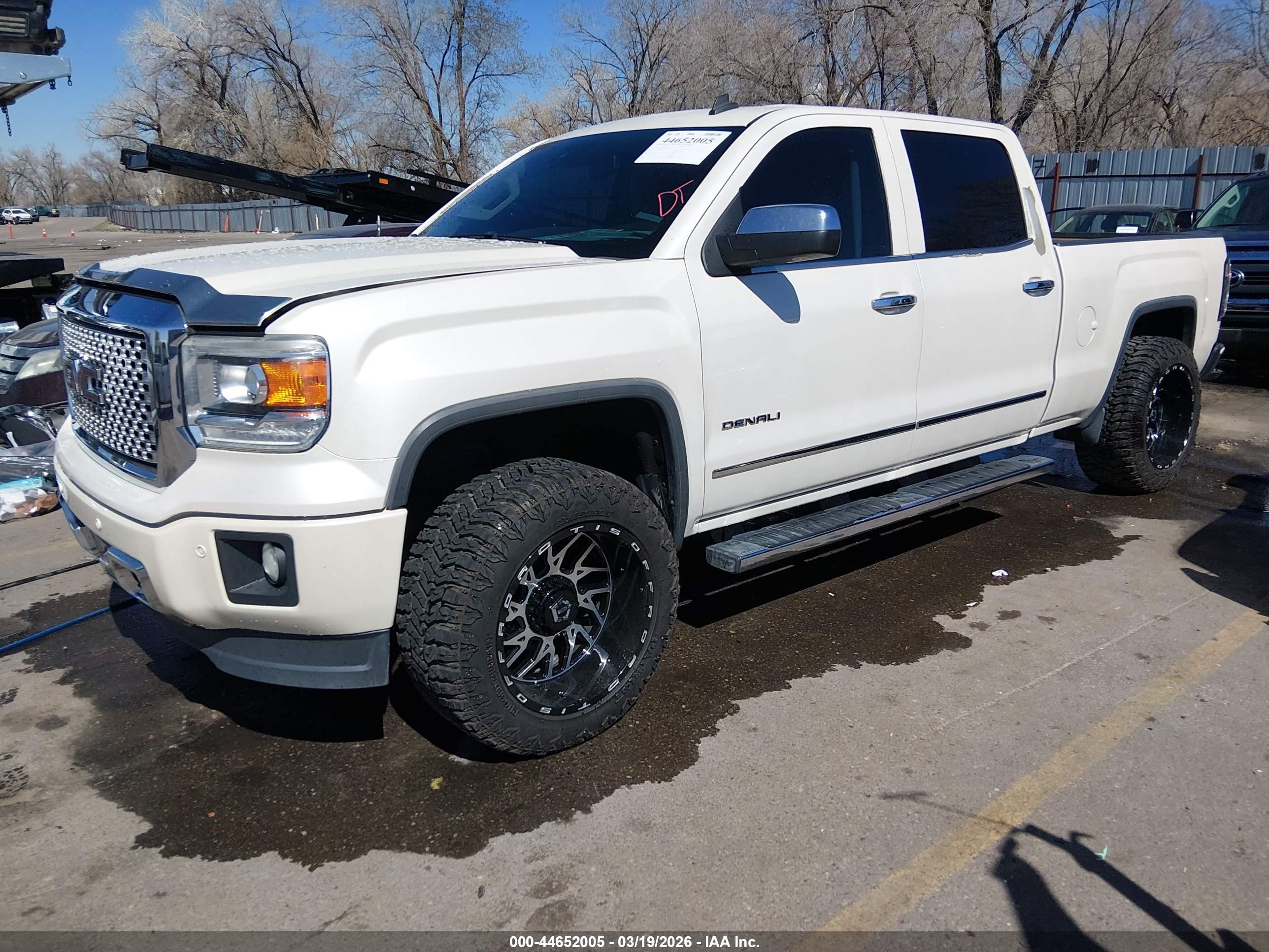 2014 Gmc Sierra 1500 Denali White vin: 3GTU2WEC3EG364921