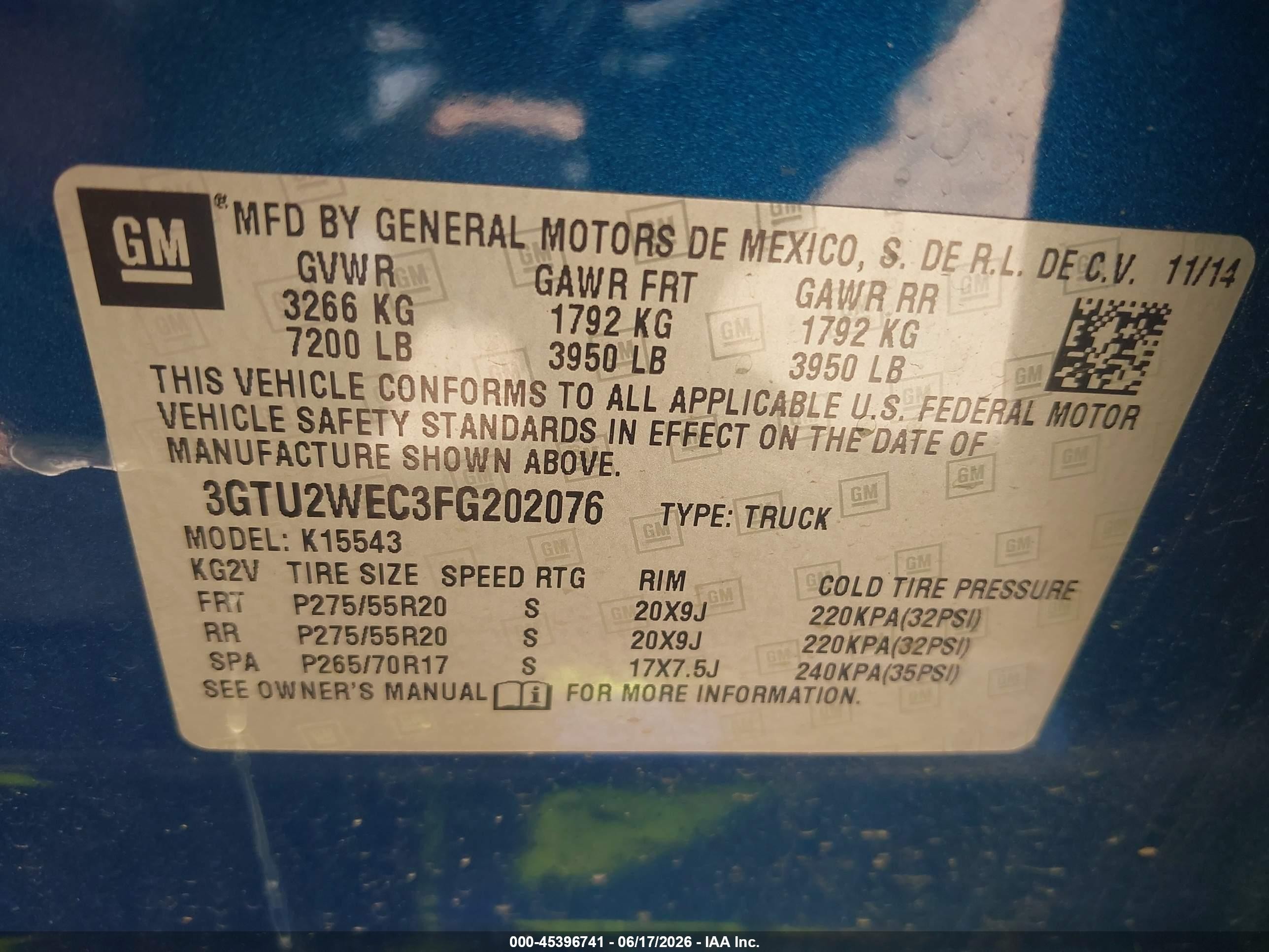2015 Gmc Sierra 1500 Denali Blue vin: 3GTU2WEC3FG202076