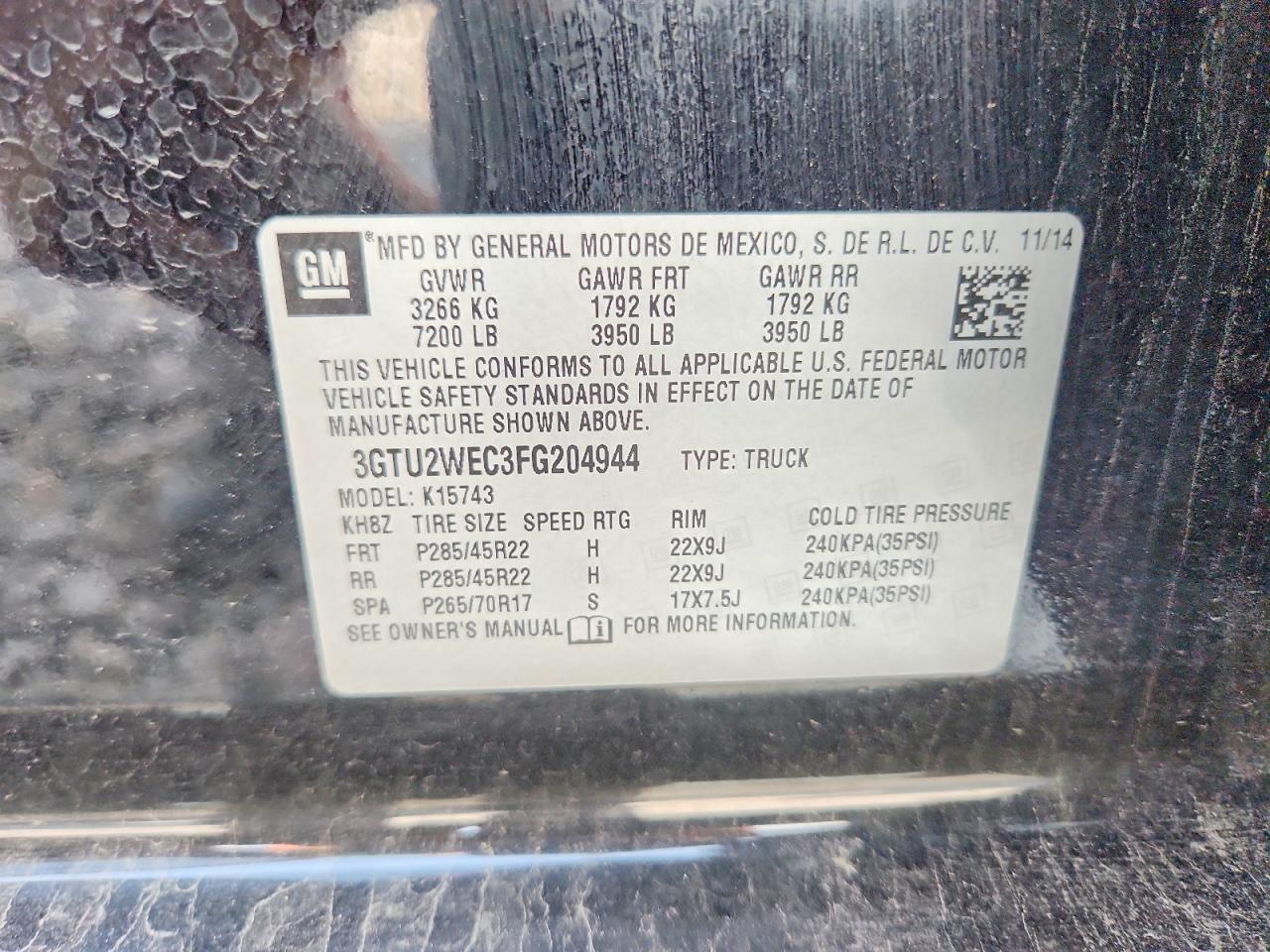 2015 Gmc Sierra K1500 Denali Black vin: 3GTU2WEC3FG204944