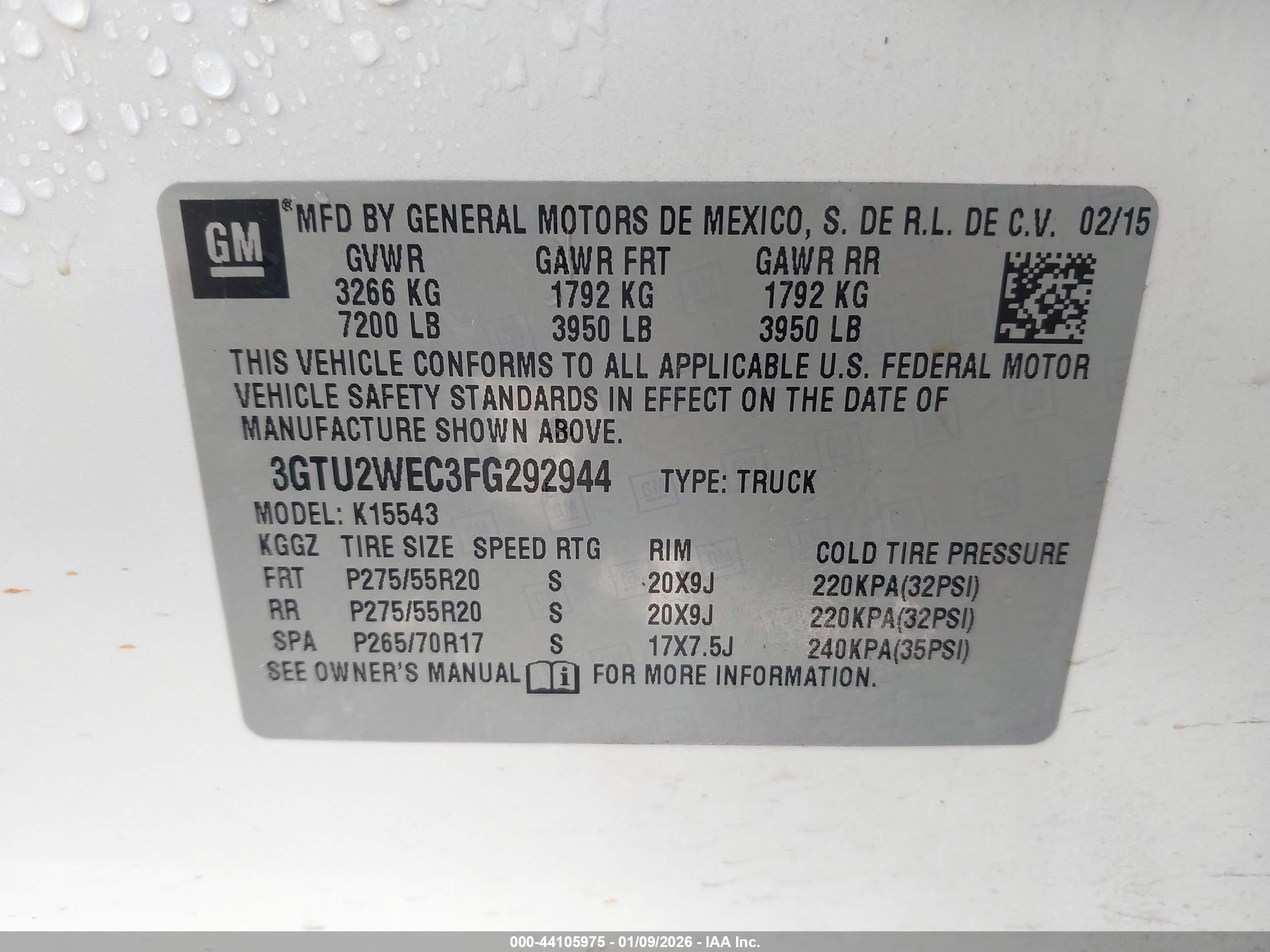 2015 Gmc Sierra 1500 Denali White vin: 3GTU2WEC3FG292944