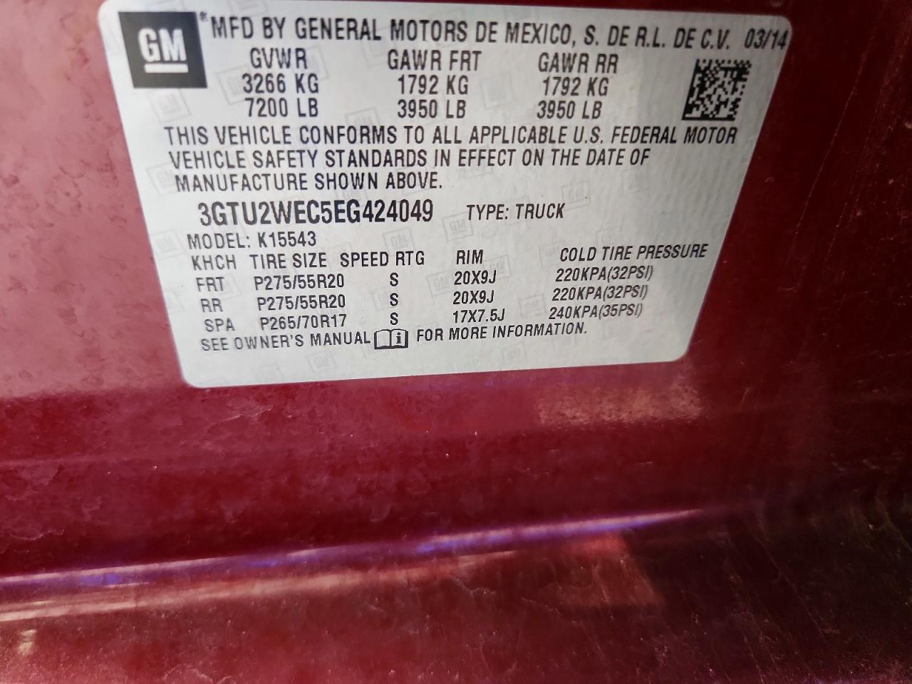 2014 Gmc Sierra K1500 Denali Maroon vin: 3GTU2WEC5EG424049
