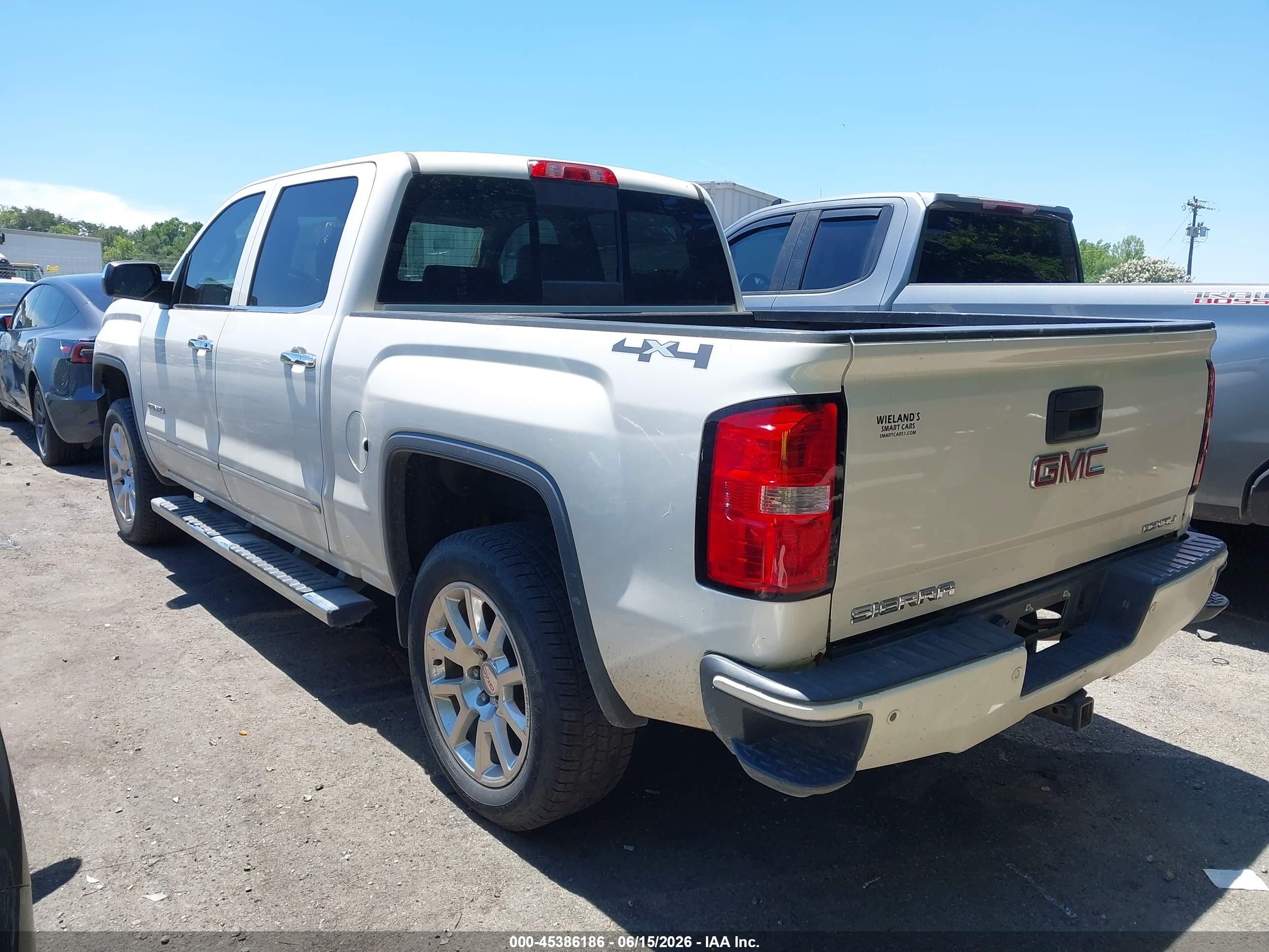 2015 Gmc Sierra 1500 Denali White vin: 3GTU2WEC5FG291536
