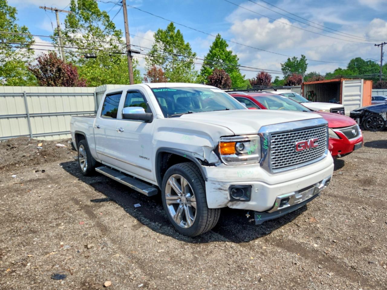 2014 Gmc Sierra K1500 Denali White vin: 3GTU2WEC7EG473110