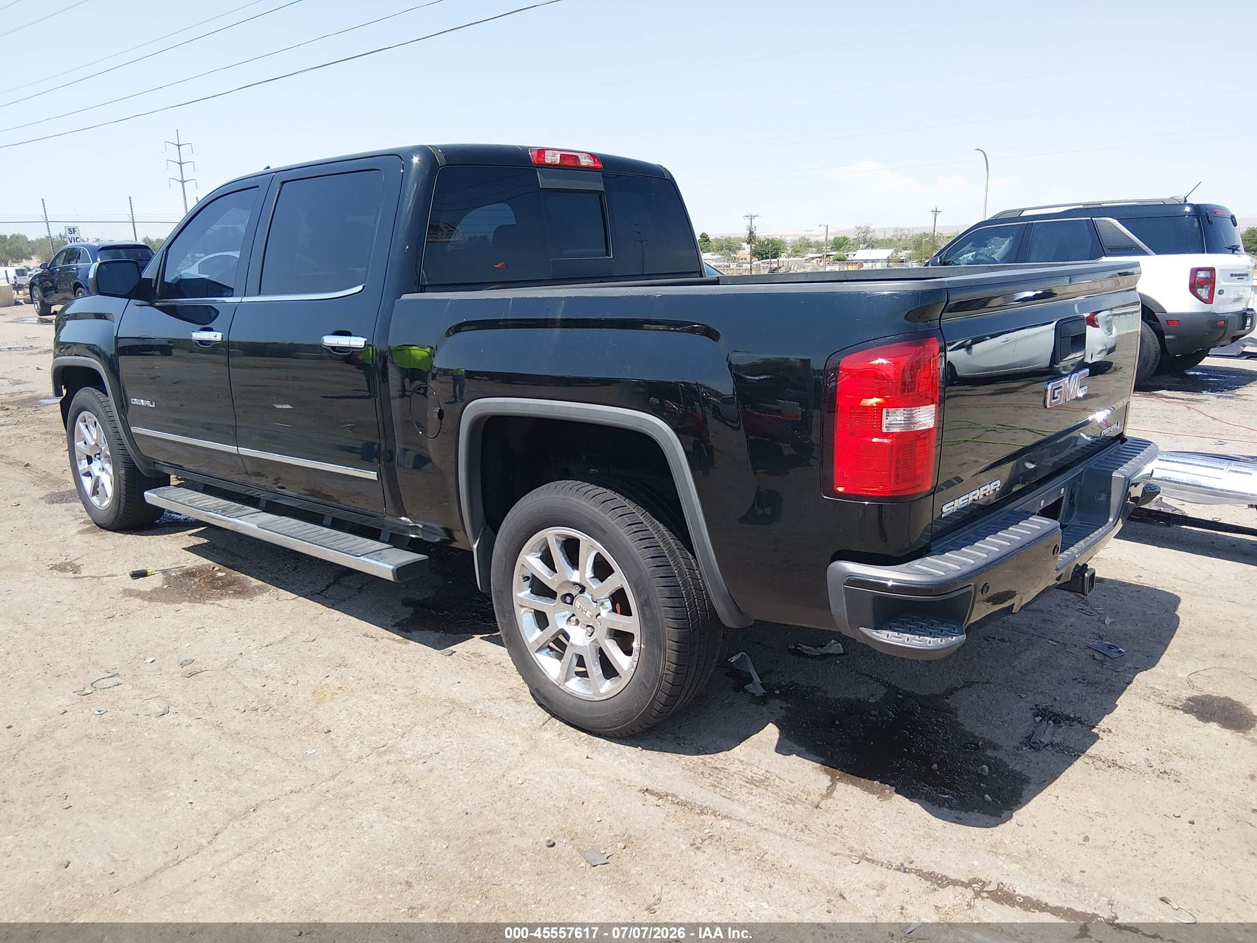 2015 Gmc Sierra 1500 Denali Black vin: 3GTU2WEC8FG143204