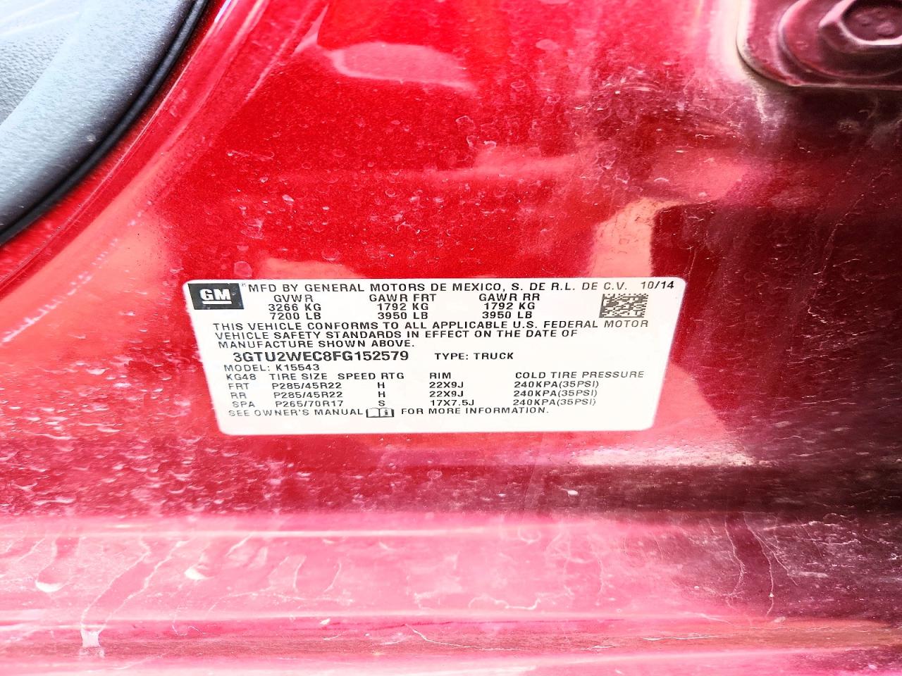 2015 Gmc Sierra K1500 Denali Burgundy vin: 3GTU2WEC8FG152579