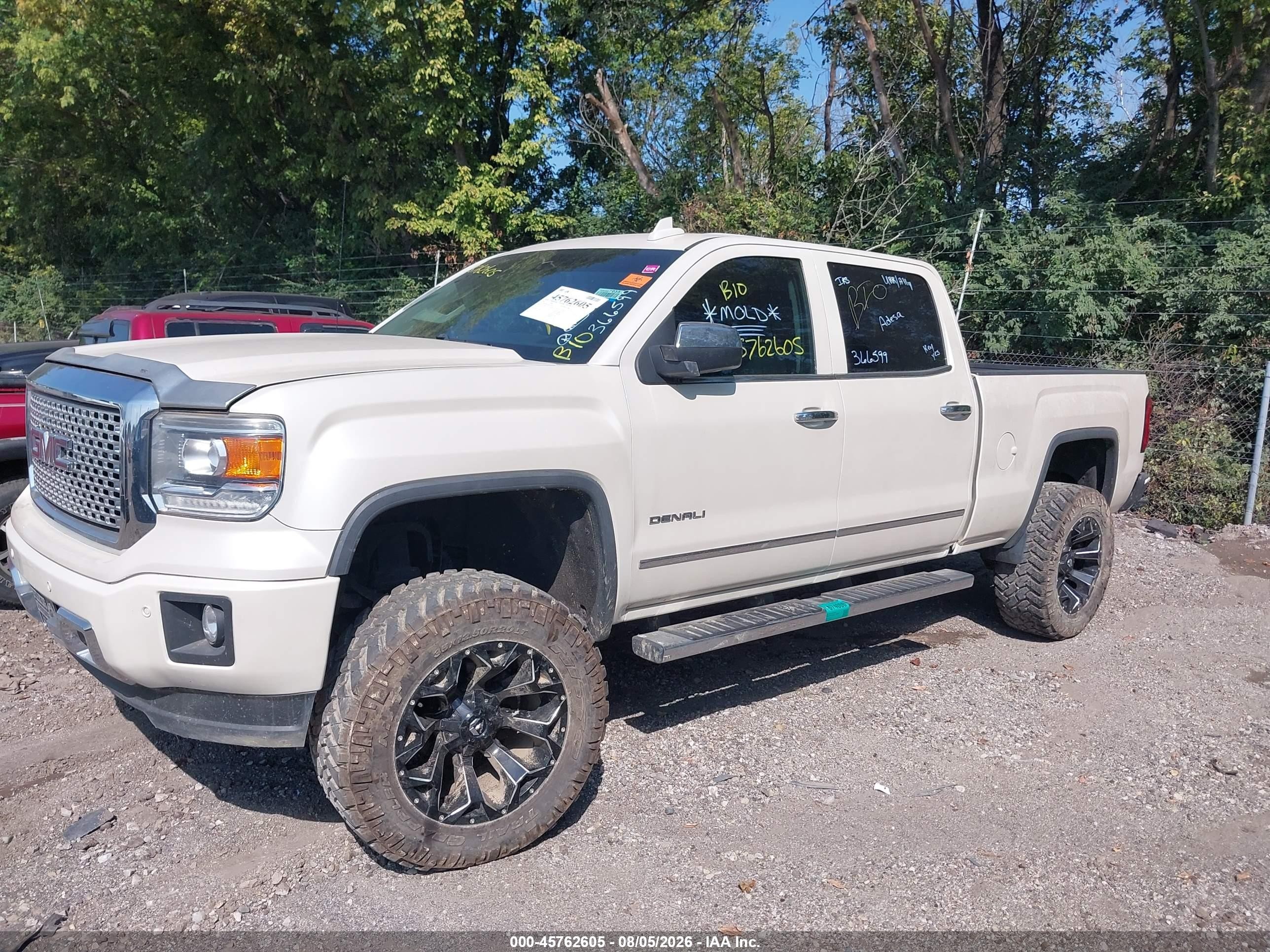 2015 Gmc Sierra 1500 Denali White vin: 3GTU2WECXFG366599