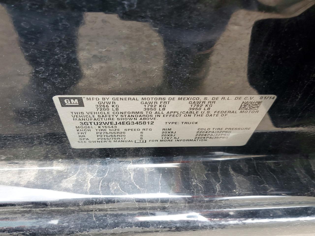 2014 Gmc Sierra K1500 Denali Black vin: 3GTU2WEJ4EG345812