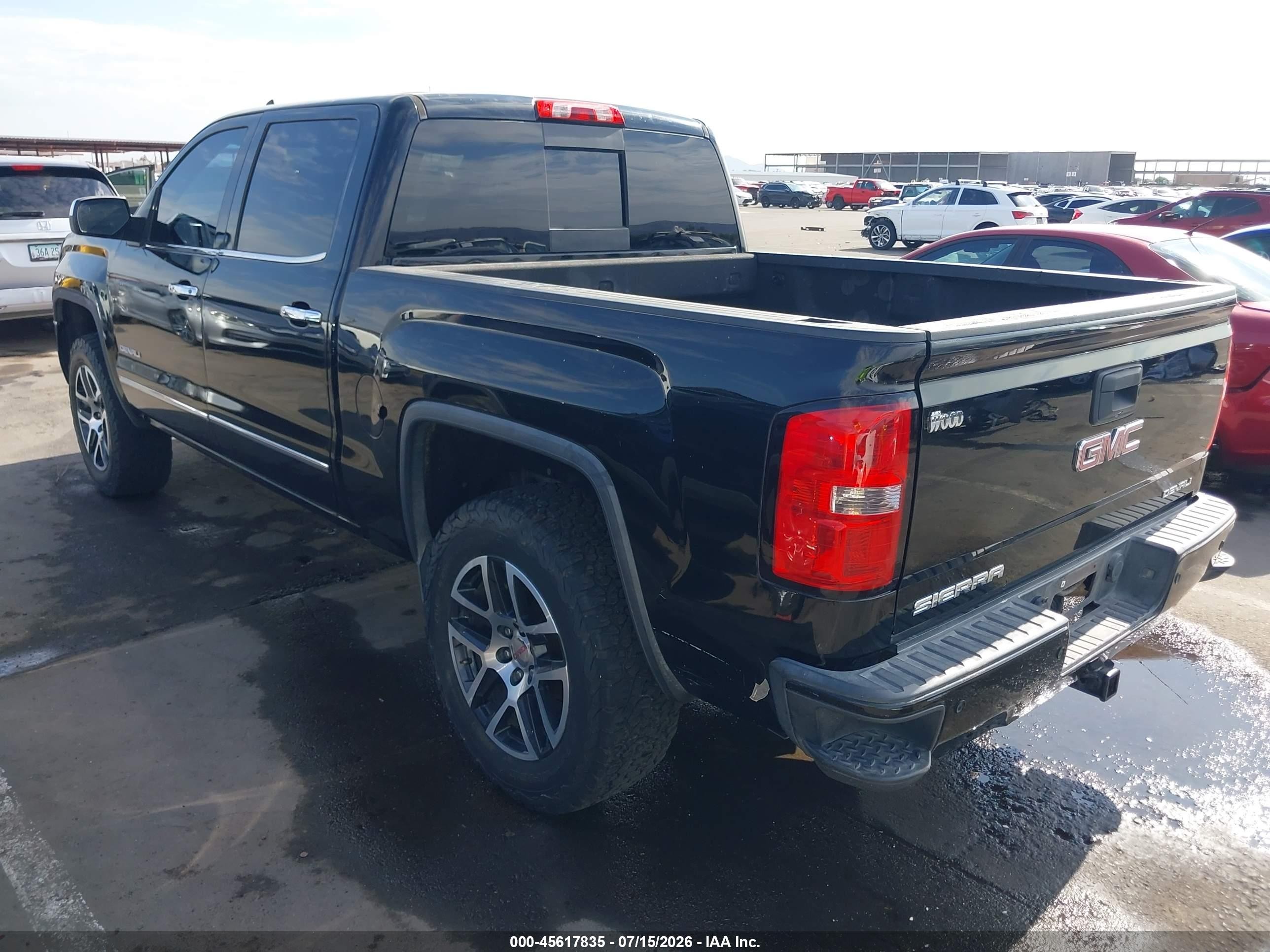 2015 Gmc Sierra 1500 Denali Black vin: 3GTU2WEJ6FG341990