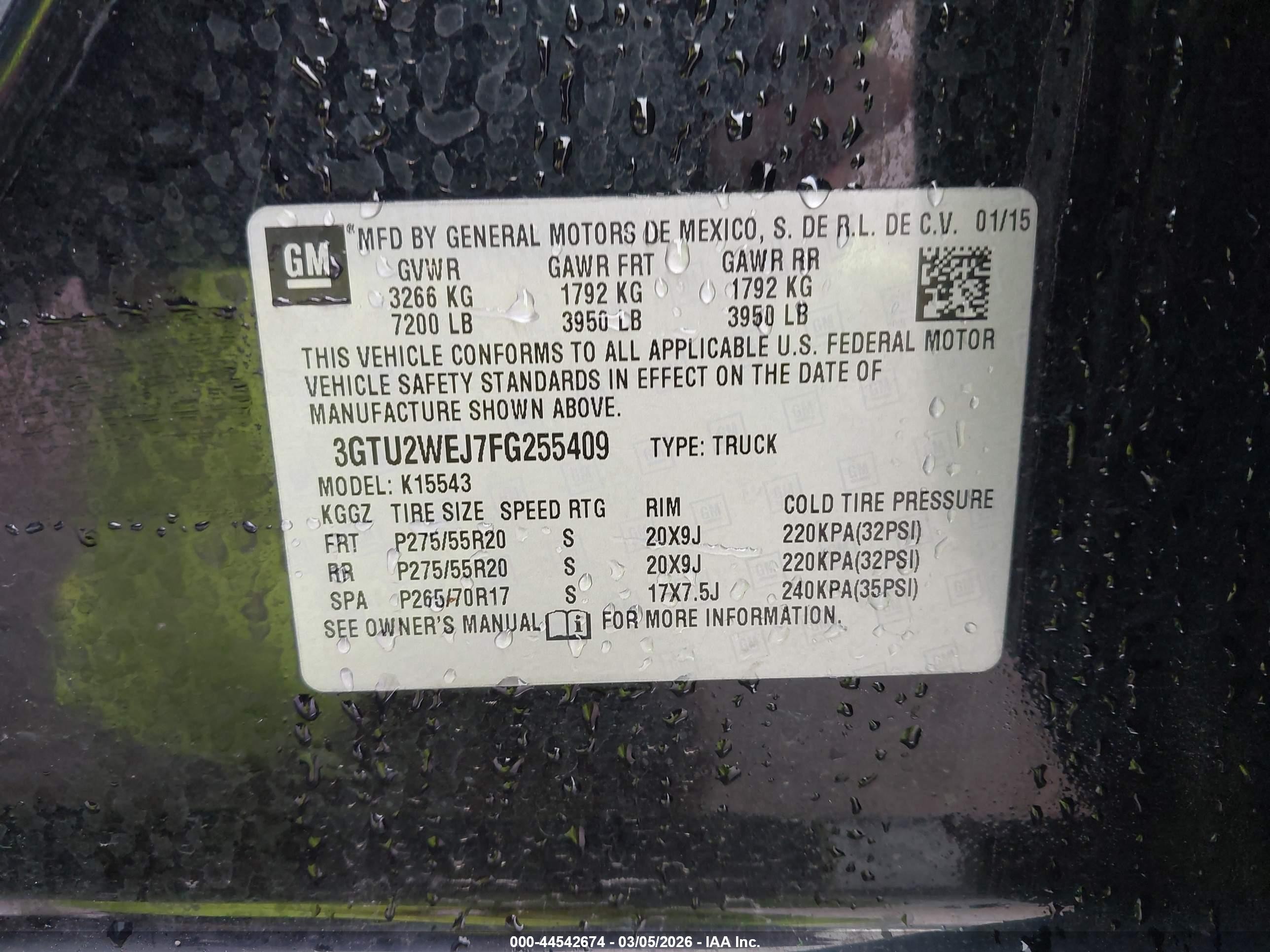 2015 Gmc Sierra 1500 Denali Black vin: 3GTU2WEJ7FG255409