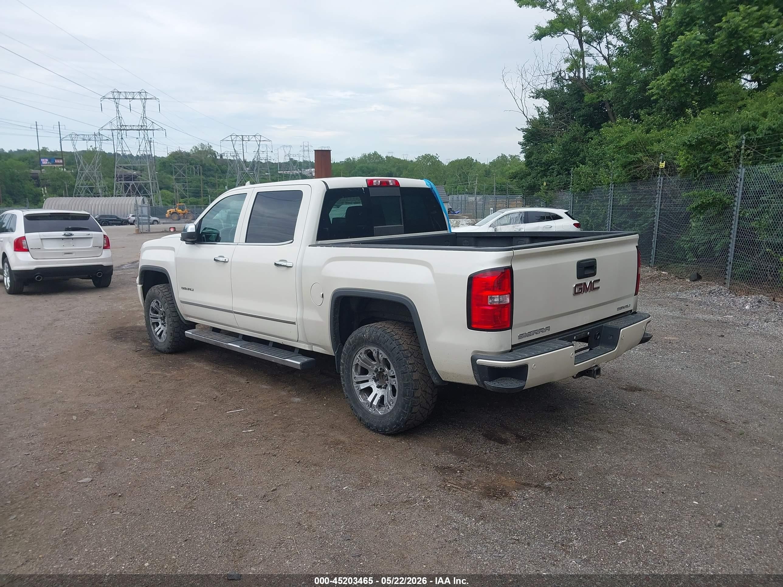 2015 Gmc Sierra K1500 Denali White vin: 3GTU2WEJ7FG374237