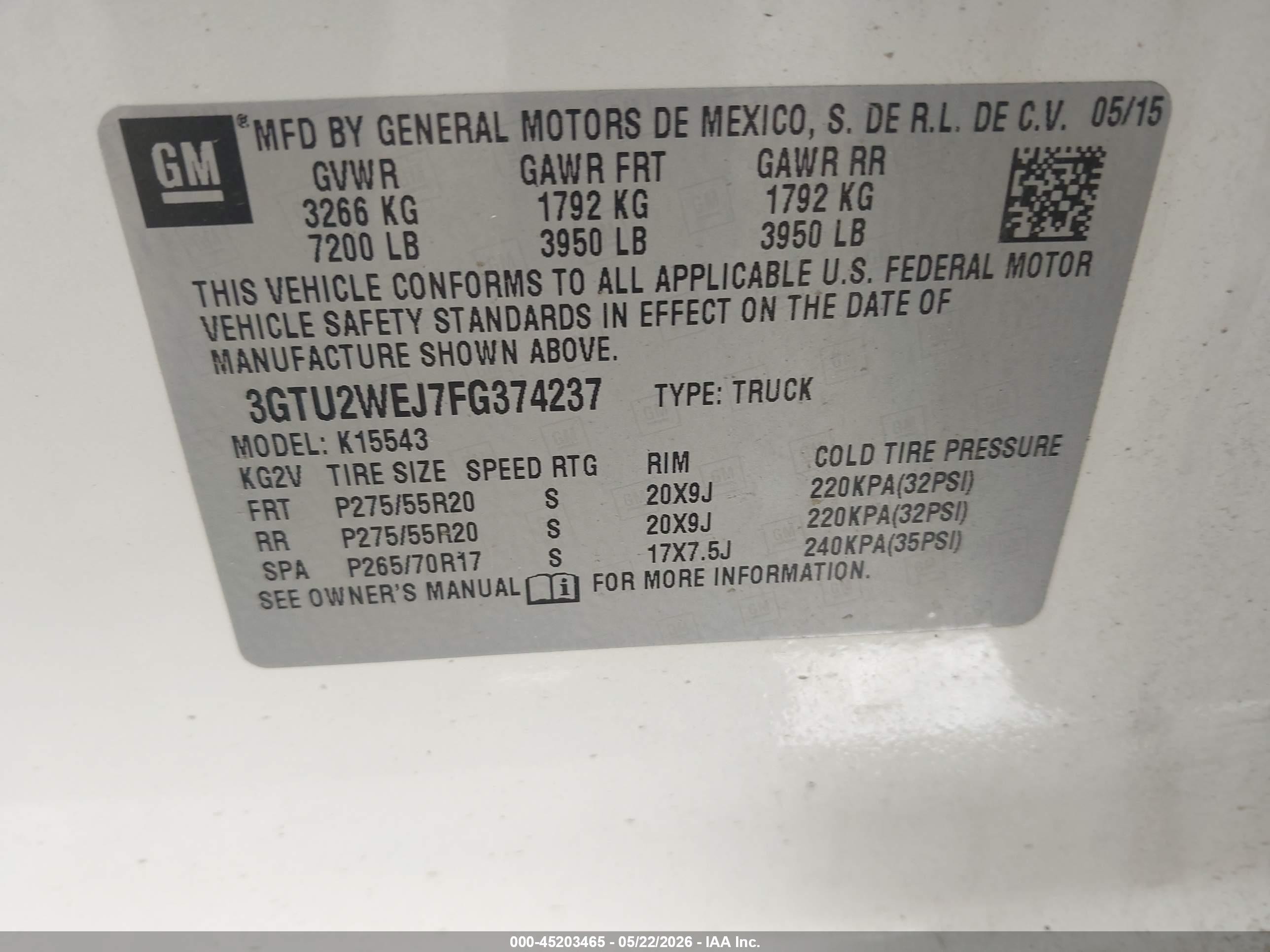 2015 Gmc Sierra K1500 Denali White vin: 3GTU2WEJ7FG374237
