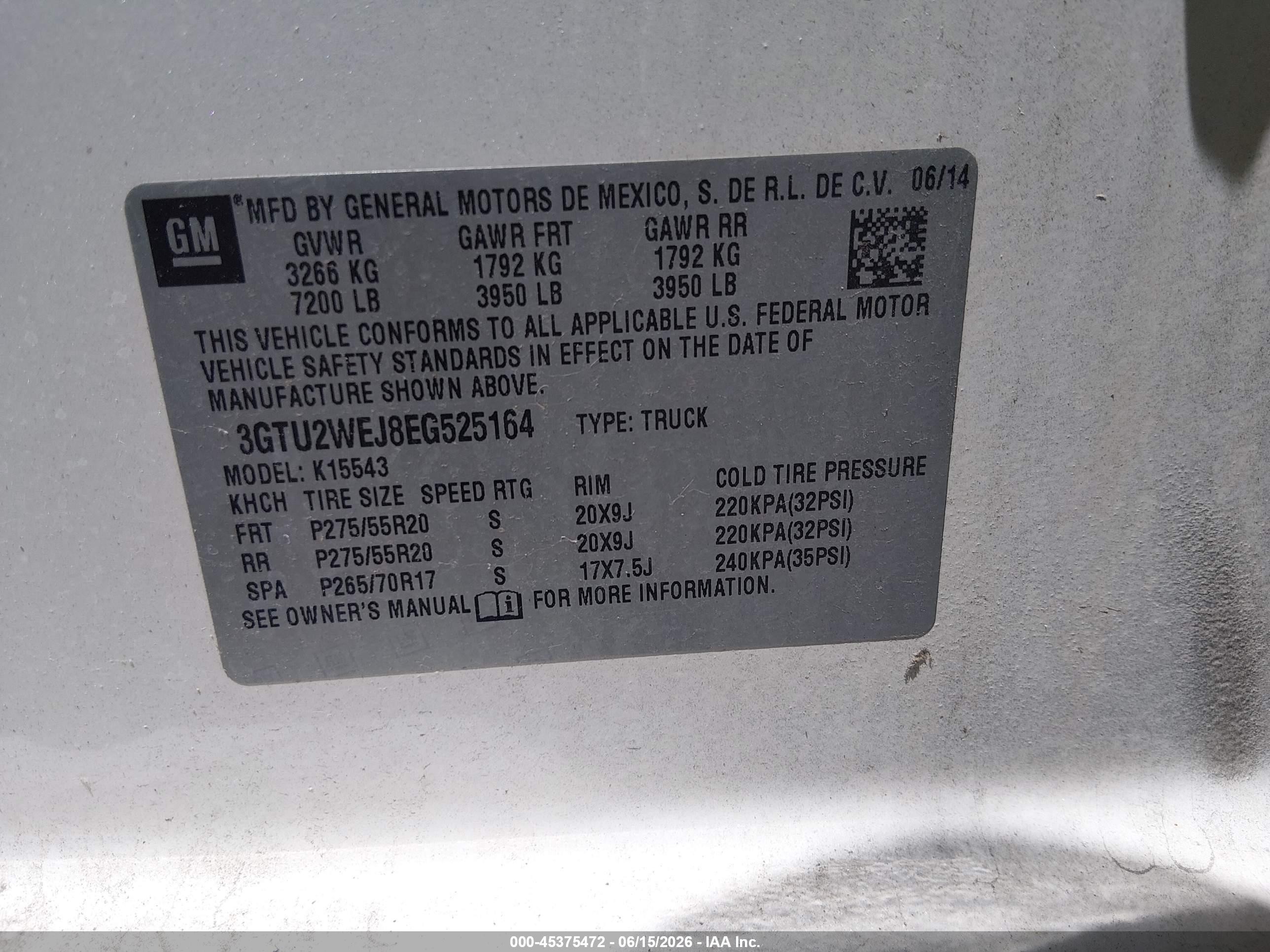 2014 Gmc Sierra 1500 Denali White vin: 3GTU2WEJ8EG525164