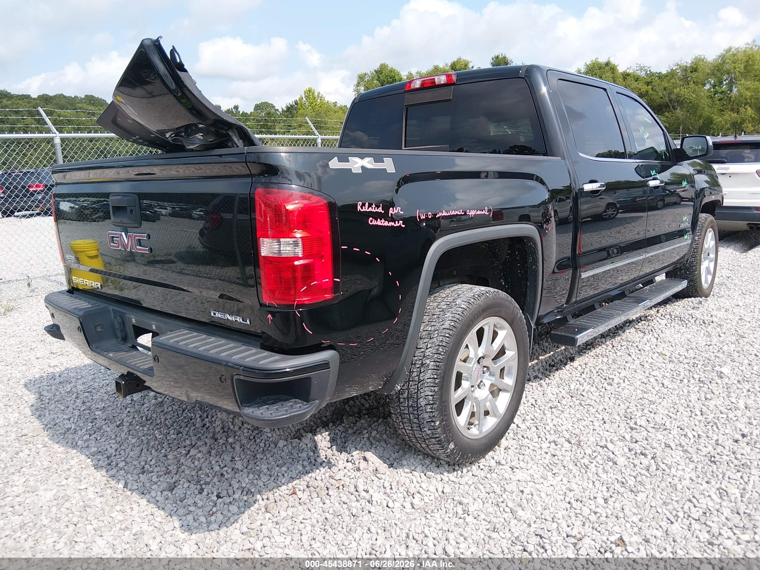 2015 Gmc Sierra 1500 Denali Black vin: 3GTU2WEJ8FG215243