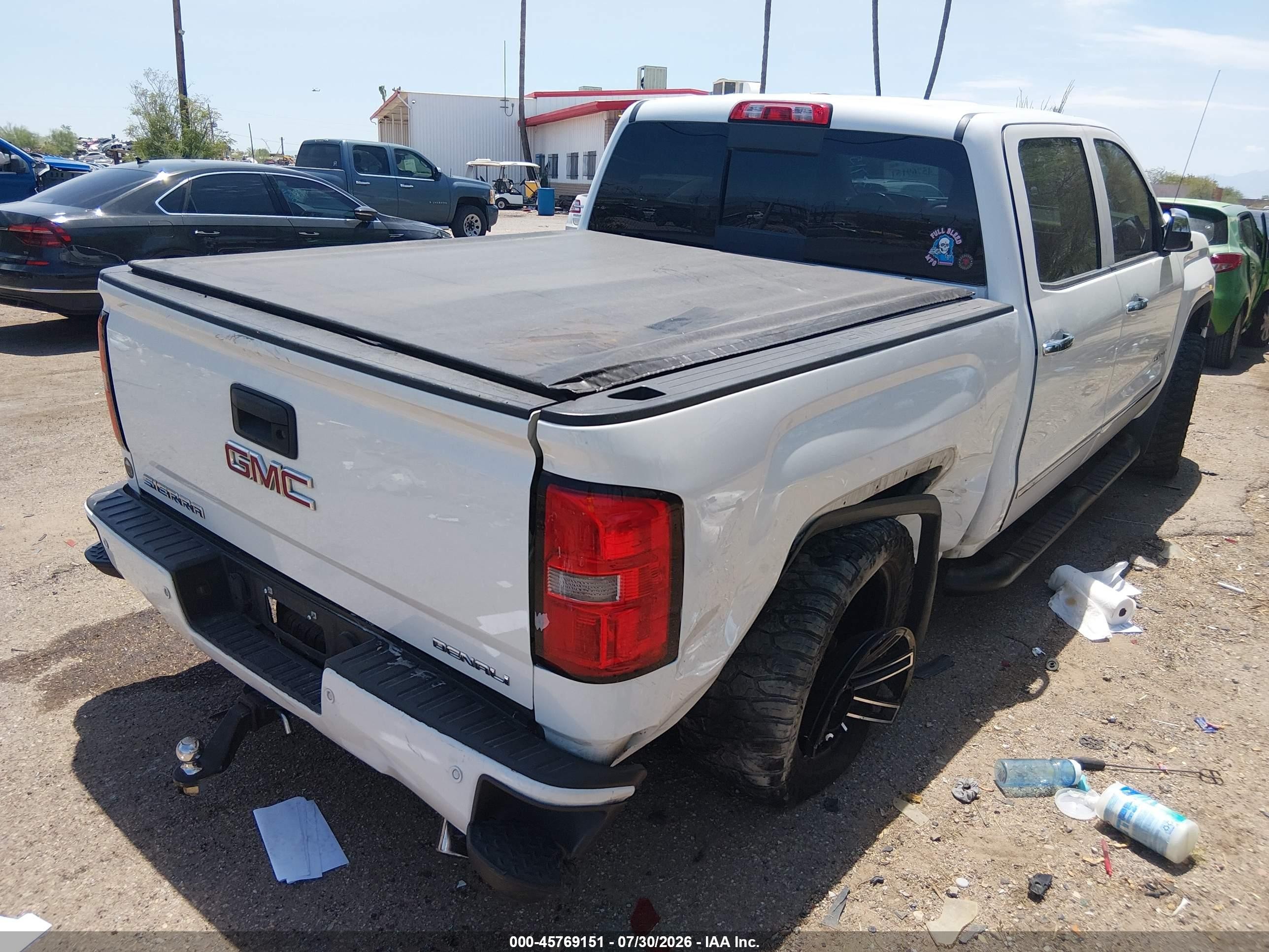2014 Gmc Sierra 1500 Denali White vin: 3GTU2WEJXEG317156
