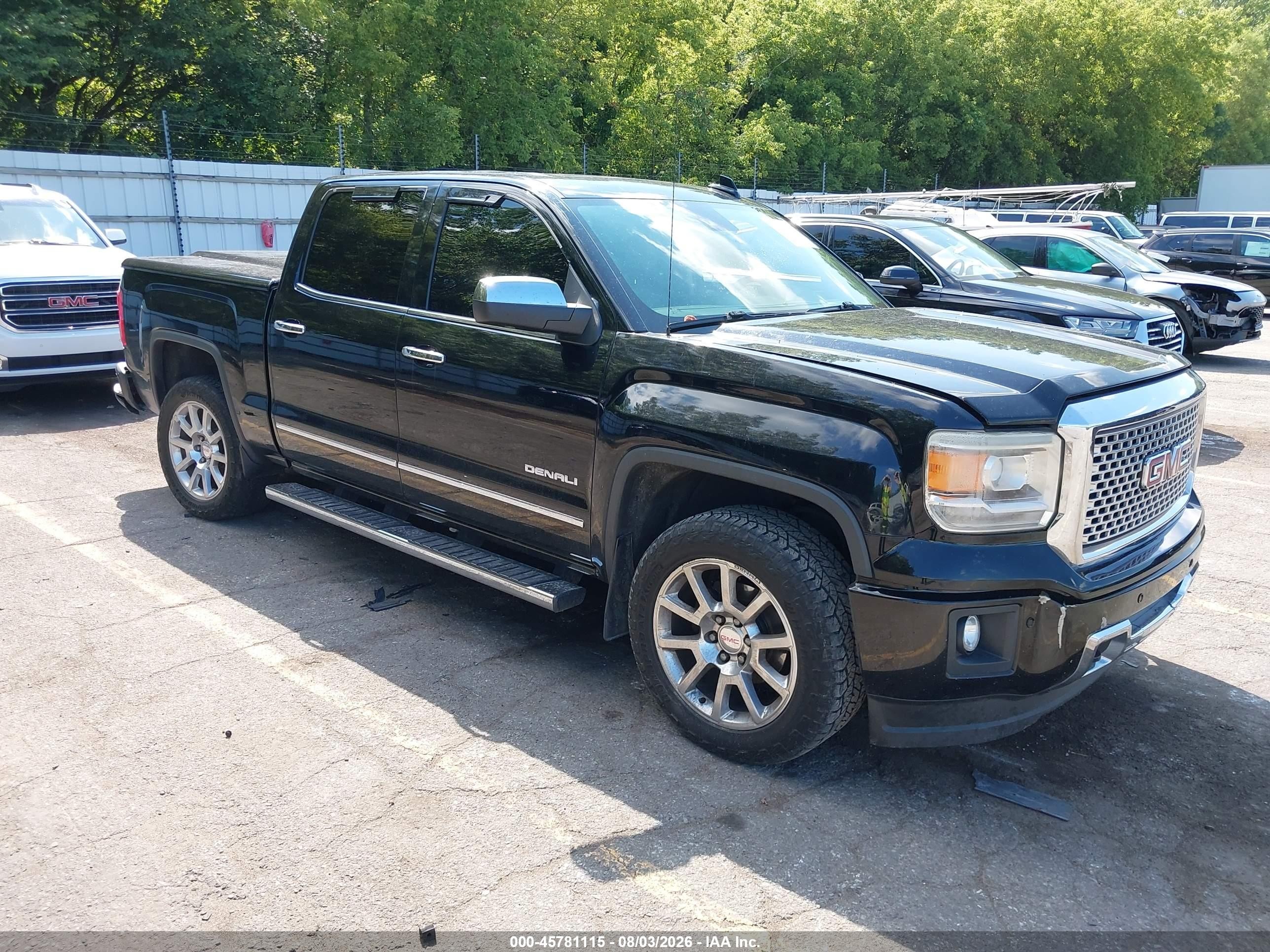 2015 Gmc Sierra 1500 Denali Black vin: 3GTU2WEJXFG479273