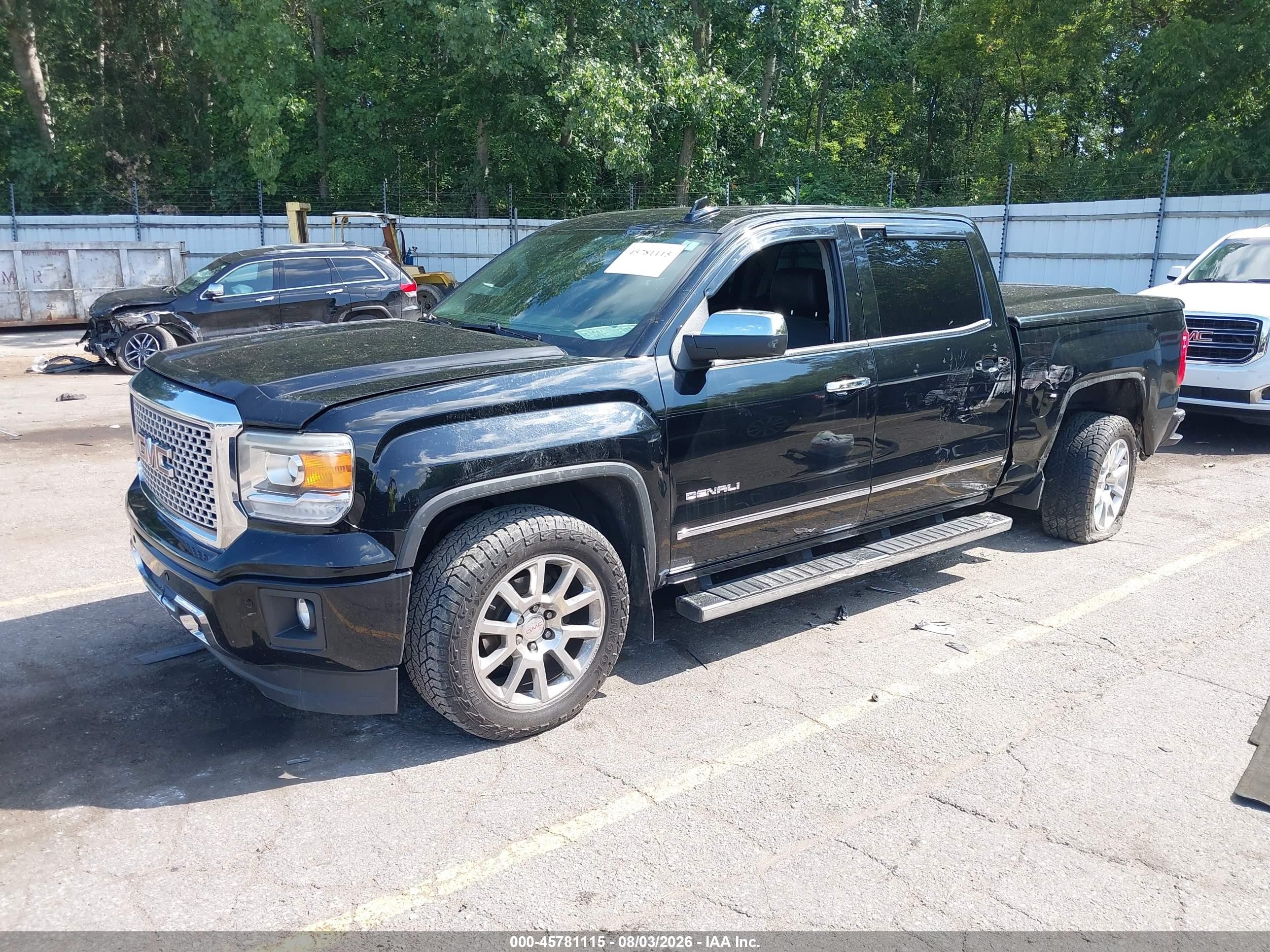 2015 Gmc Sierra 1500 Denali Black vin: 3GTU2WEJXFG479273