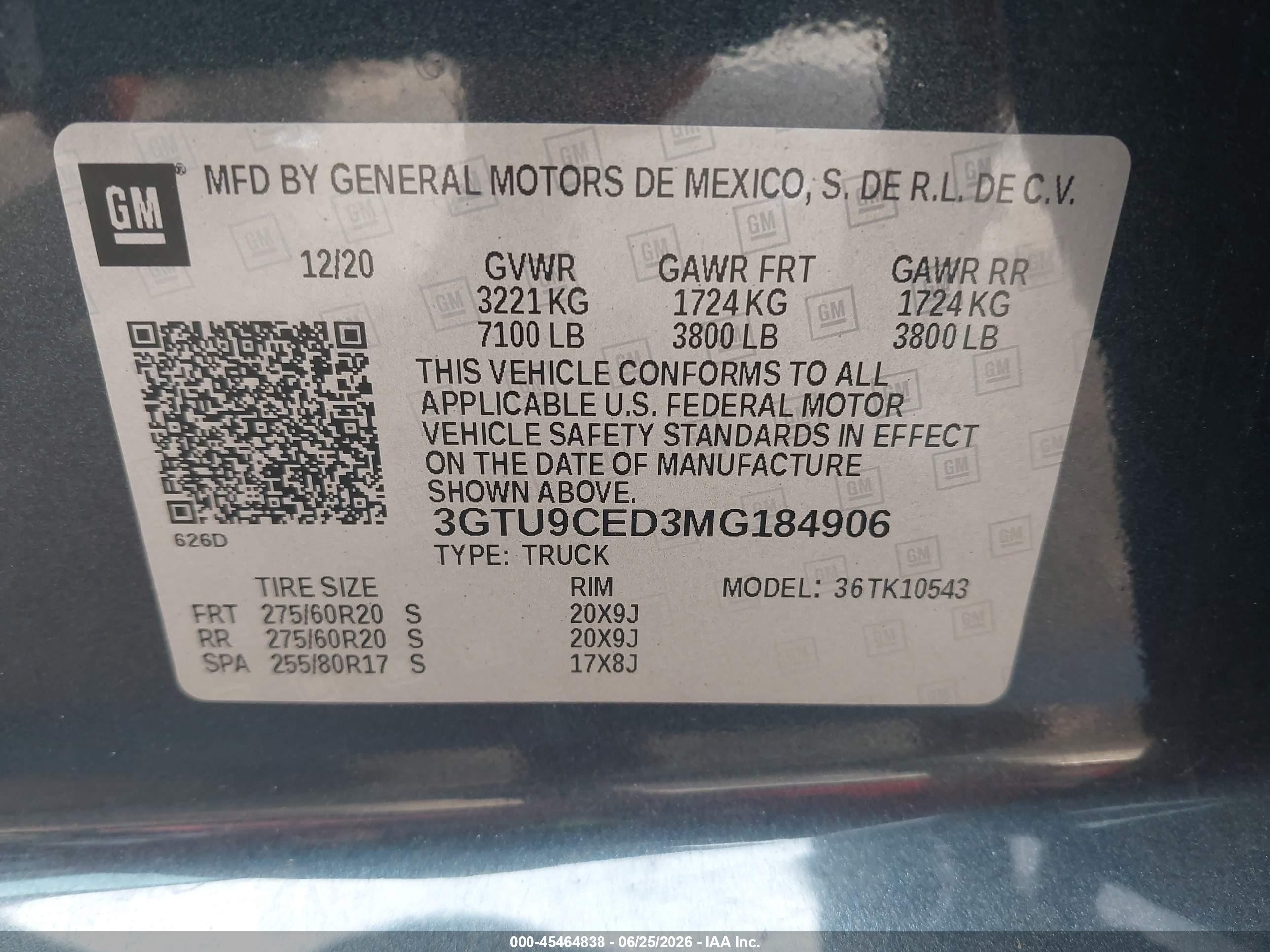 2021 Gmc Sierra 1500 4wd  Short Box Elevation Серый vin: 3GTU9CED3MG184906