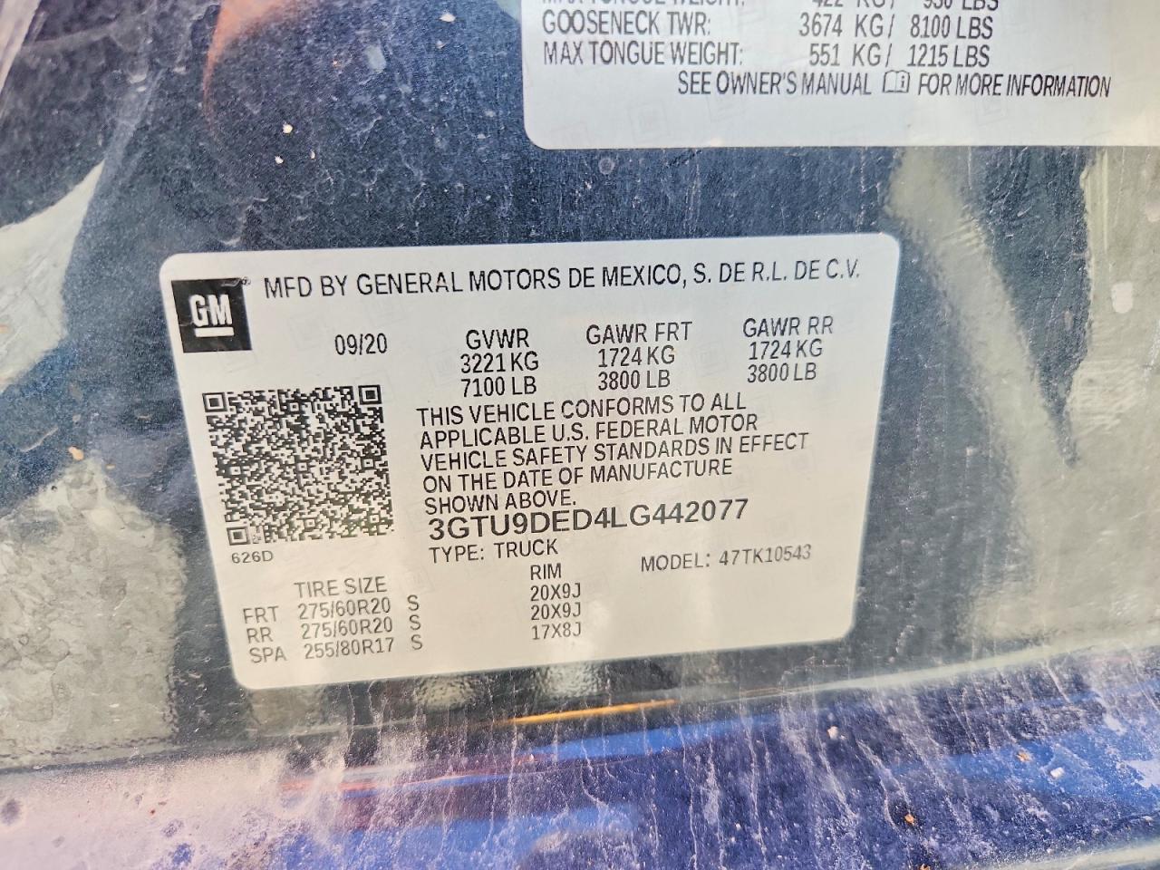 2020 Gmc Sierra K1500 Slt Blue vin: 3GTU9DED4LG442077
