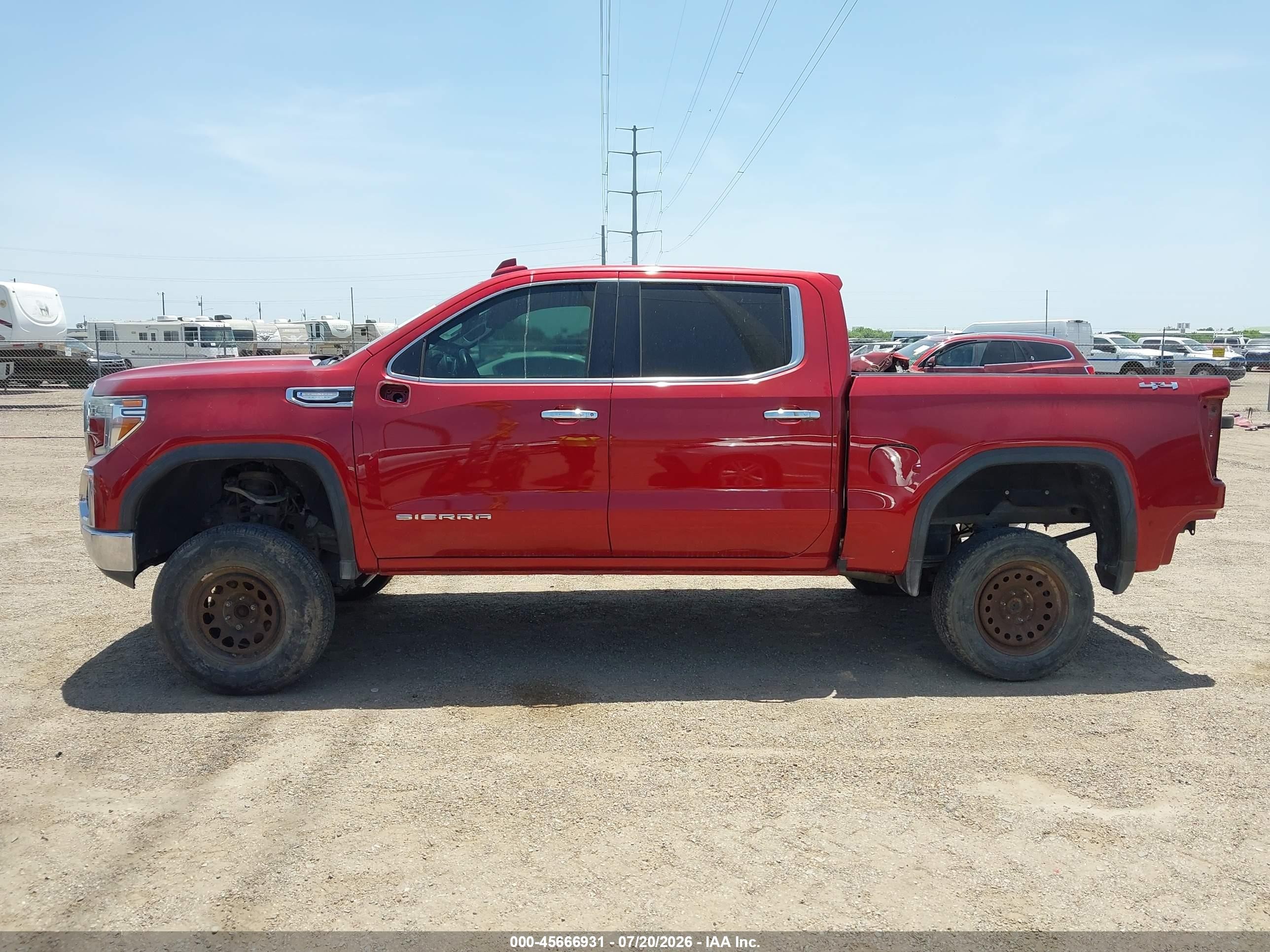 2019 Gmc Sierra 1500 Slt Red vin: 3GTU9DED5KG120532