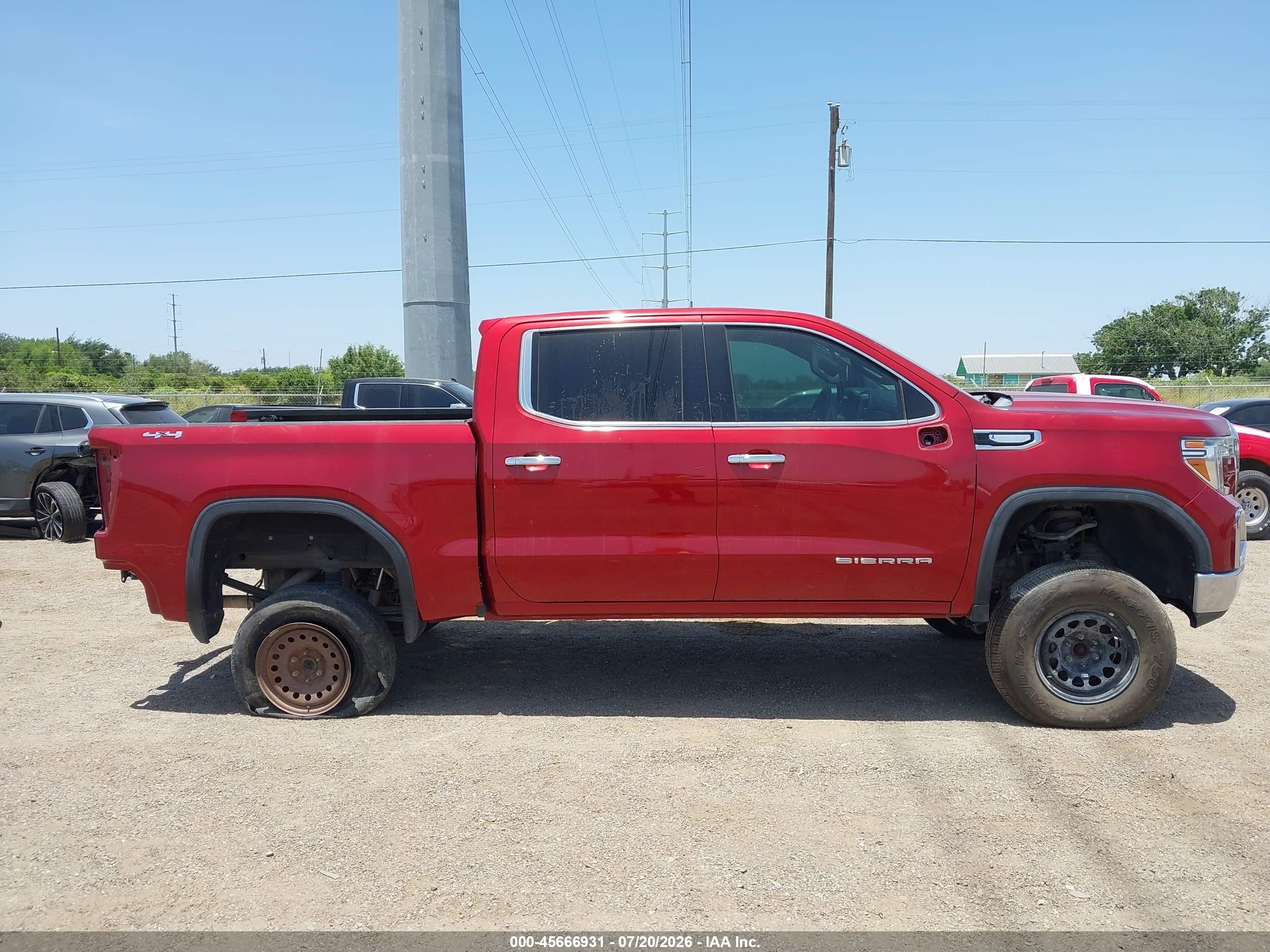 2019 Gmc Sierra 1500 Slt Red vin: 3GTU9DED5KG120532