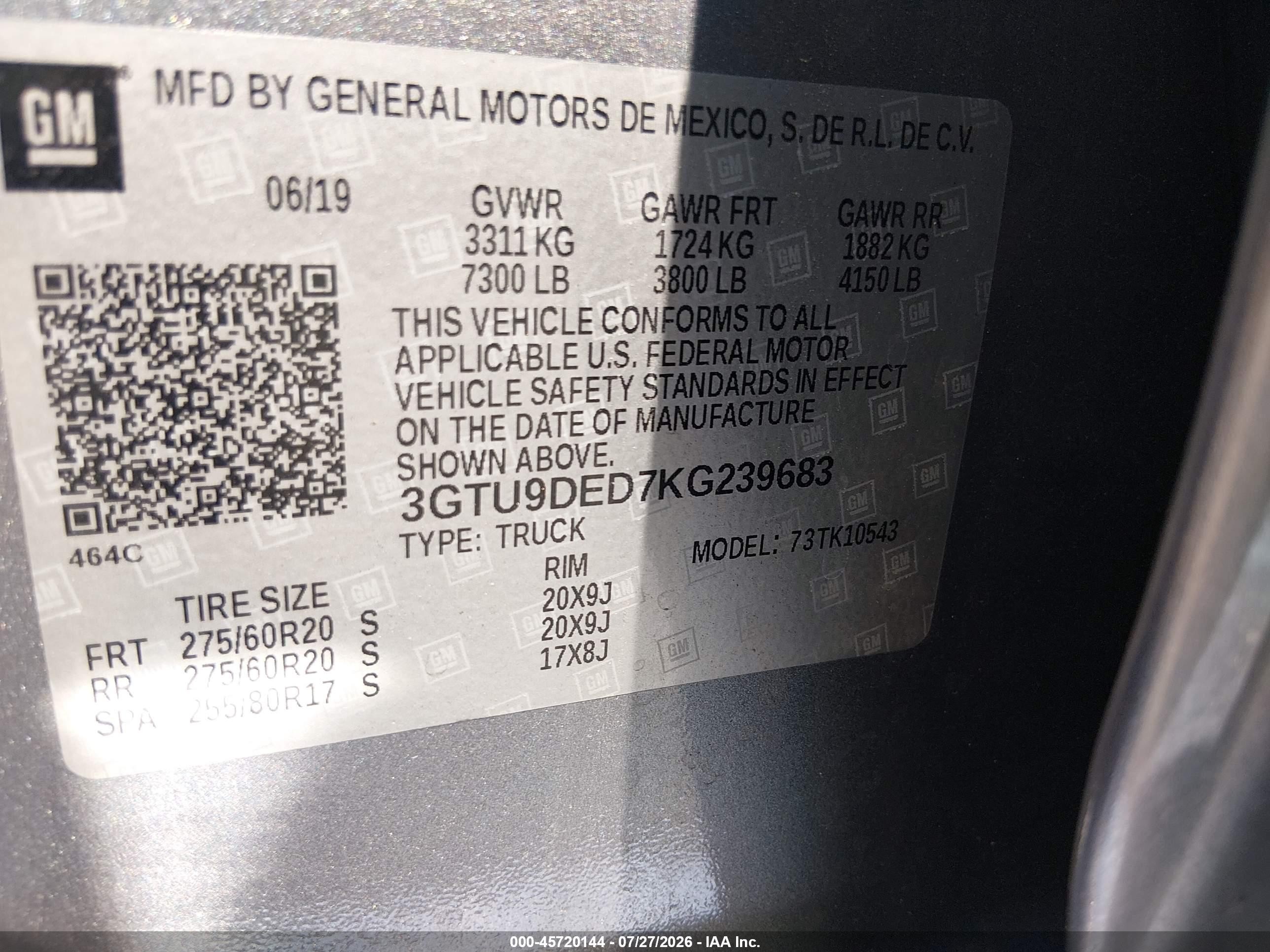2019 Gmc Sierra 1500 Slt Gray vin: 3GTU9DED7KG239683