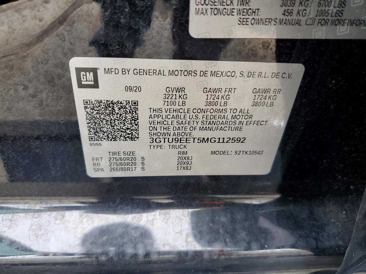 2021 Gmc Sierra K1500 At4 Black vin: 3GTU9EET5MG112592