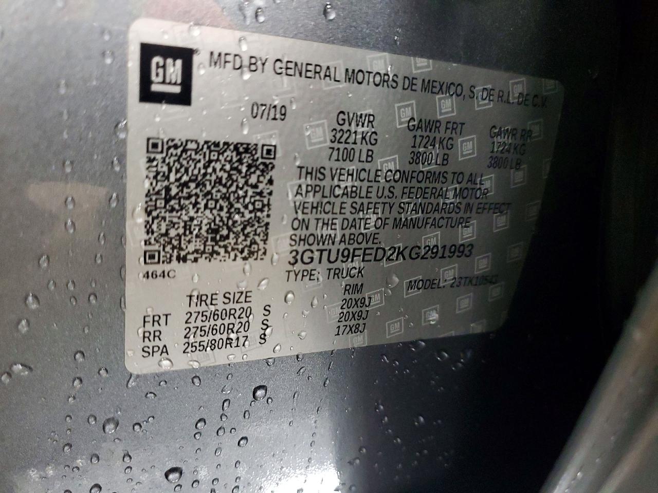 2019 Gmc Sierra K1500 Denali Silver vin: 3GTU9FED2KG291993