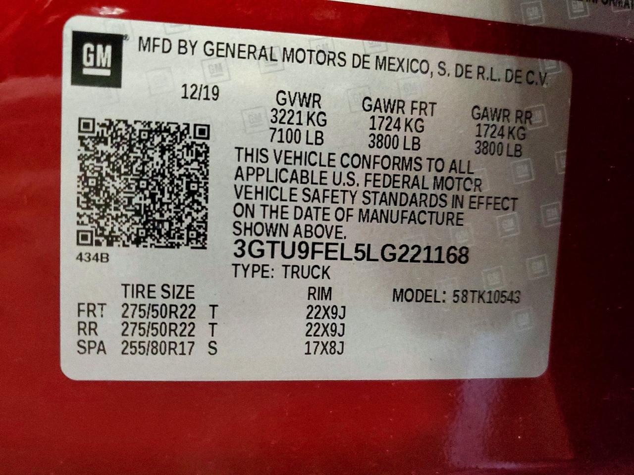 2020 Gmc Sierra K1500 Denali Red vin: 3GTU9FEL5LG221168